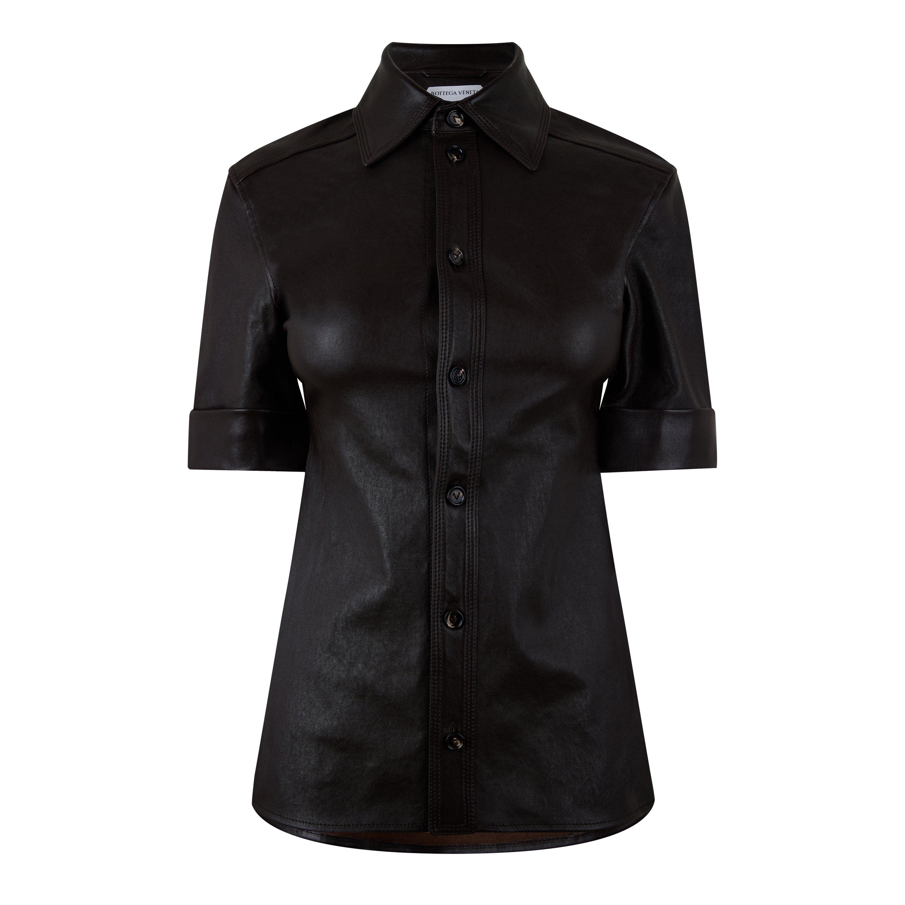 Fondente - Bottega Veneta - Women's Short Sleeve Plain Shirt - 1