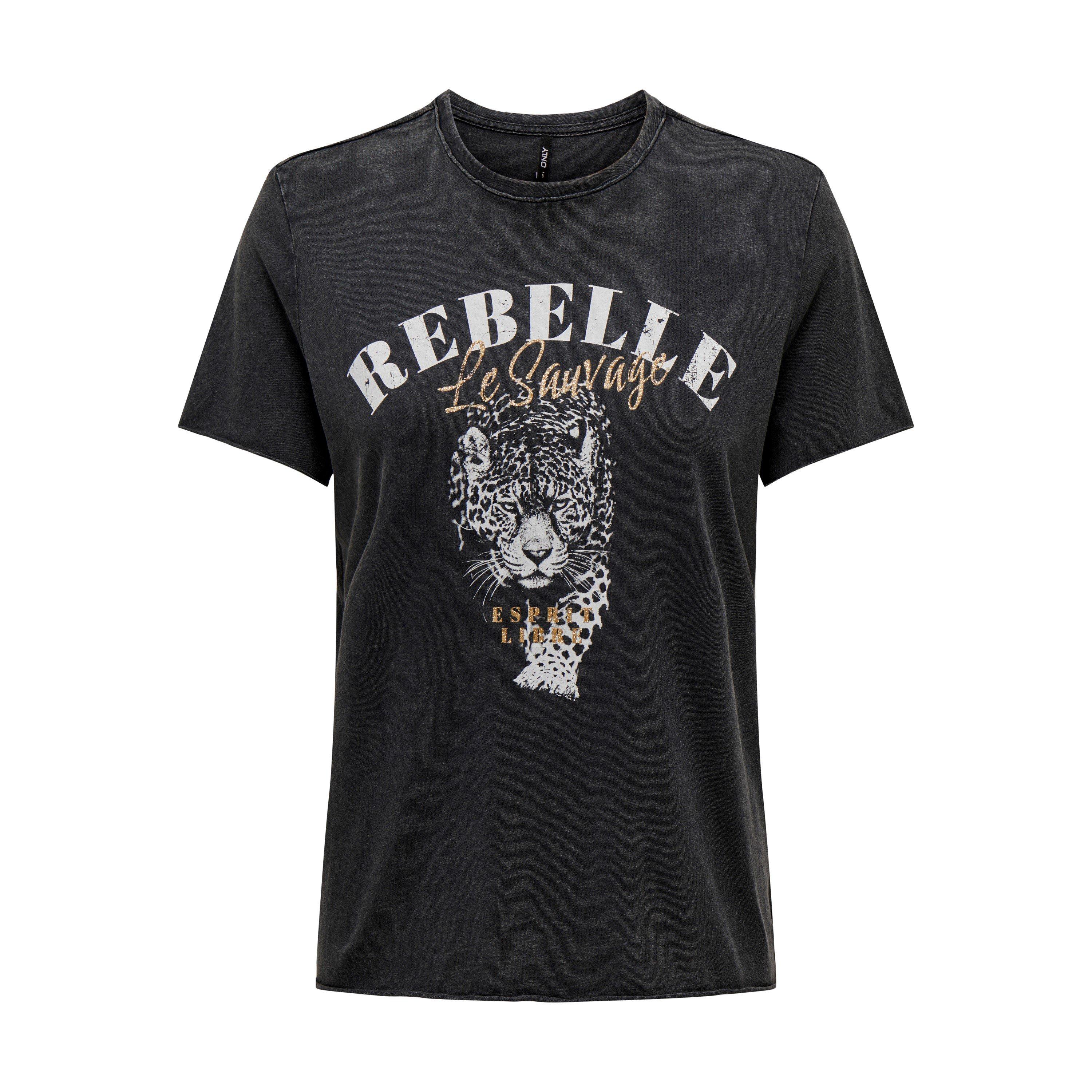 Phantom - Only - Lucy Short-Sleeve Graphic Regular Fit T-Shirt - 6