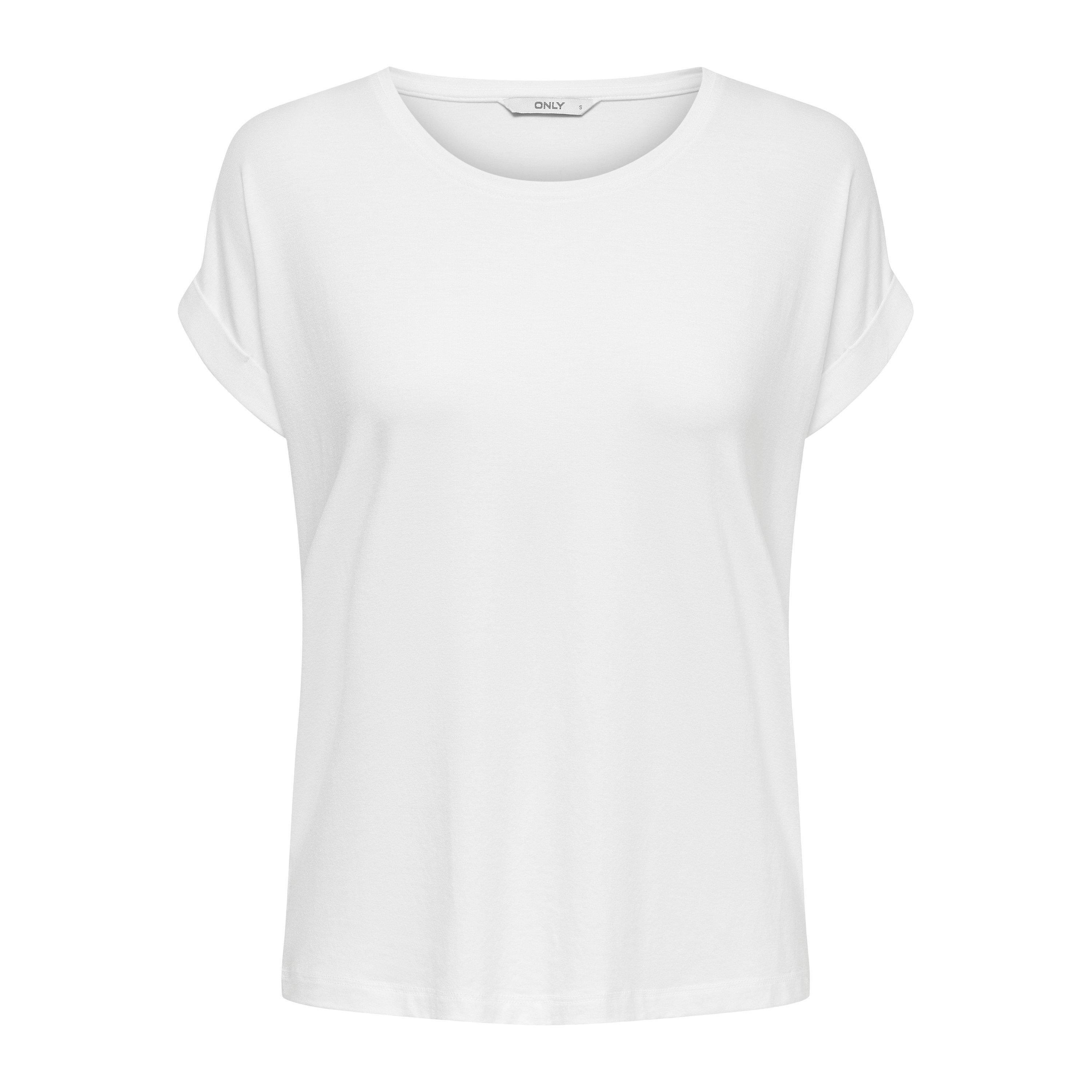 White - Only - Regular Fit O-Neck T-Shirt - 5