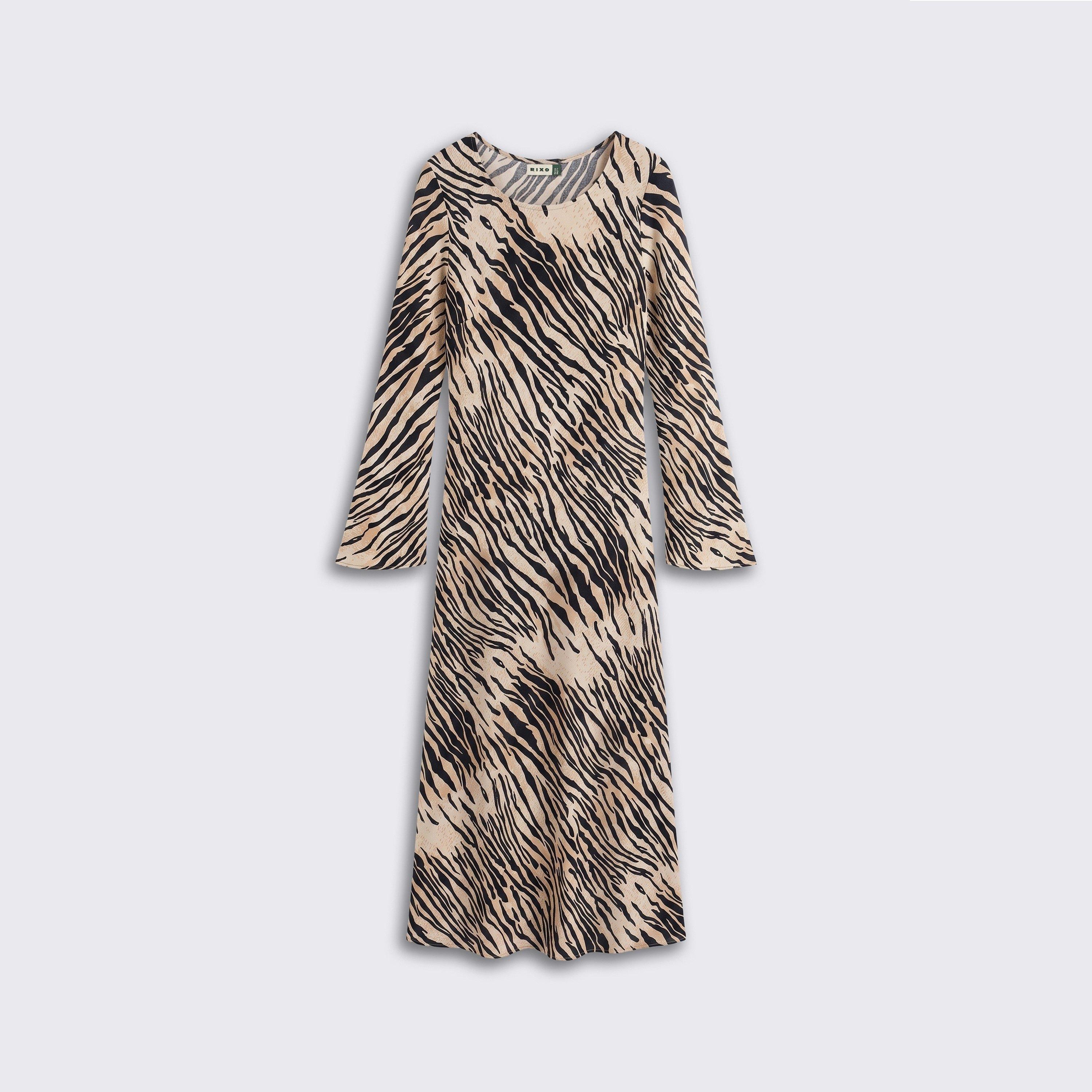 Tiger Beige - RIXO - Rixo Amal Dress Ld71 - 1