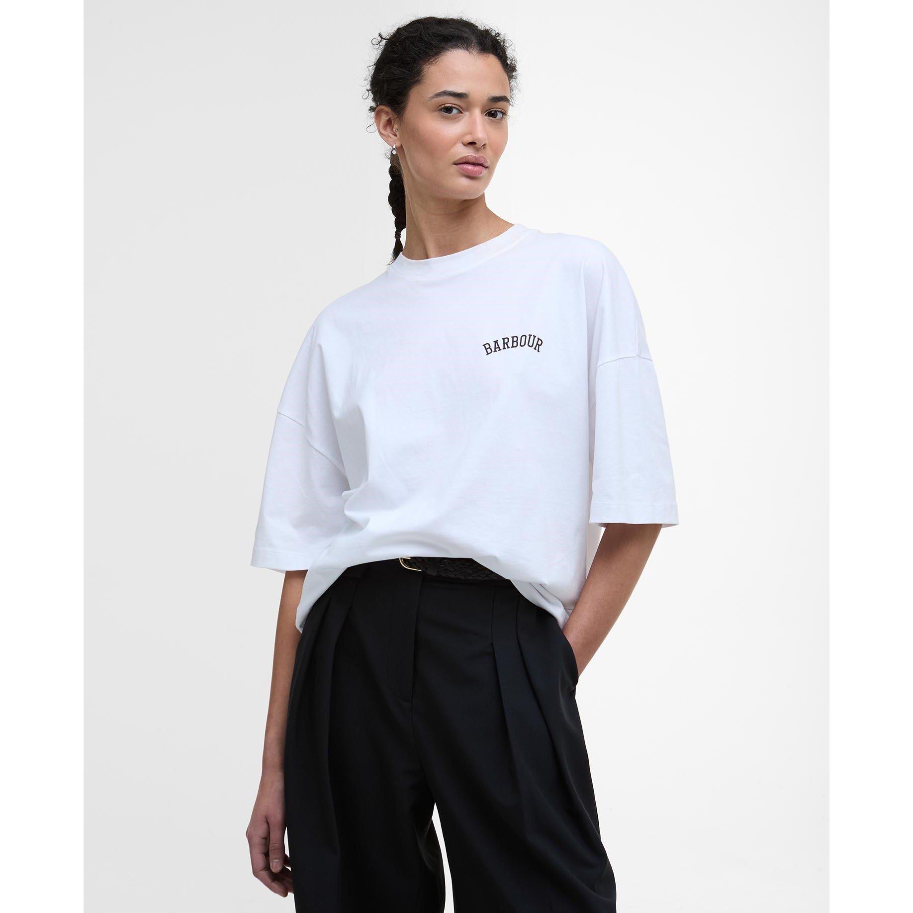 White - Barbour - Claydon Oversized T-Shirt - 2