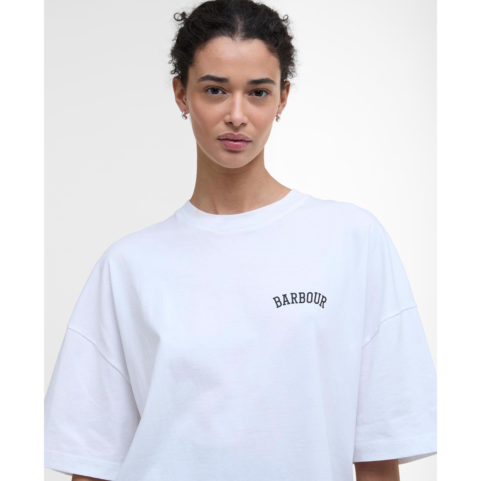 White - Barbour - Claydon Oversized T-Shirt - 4