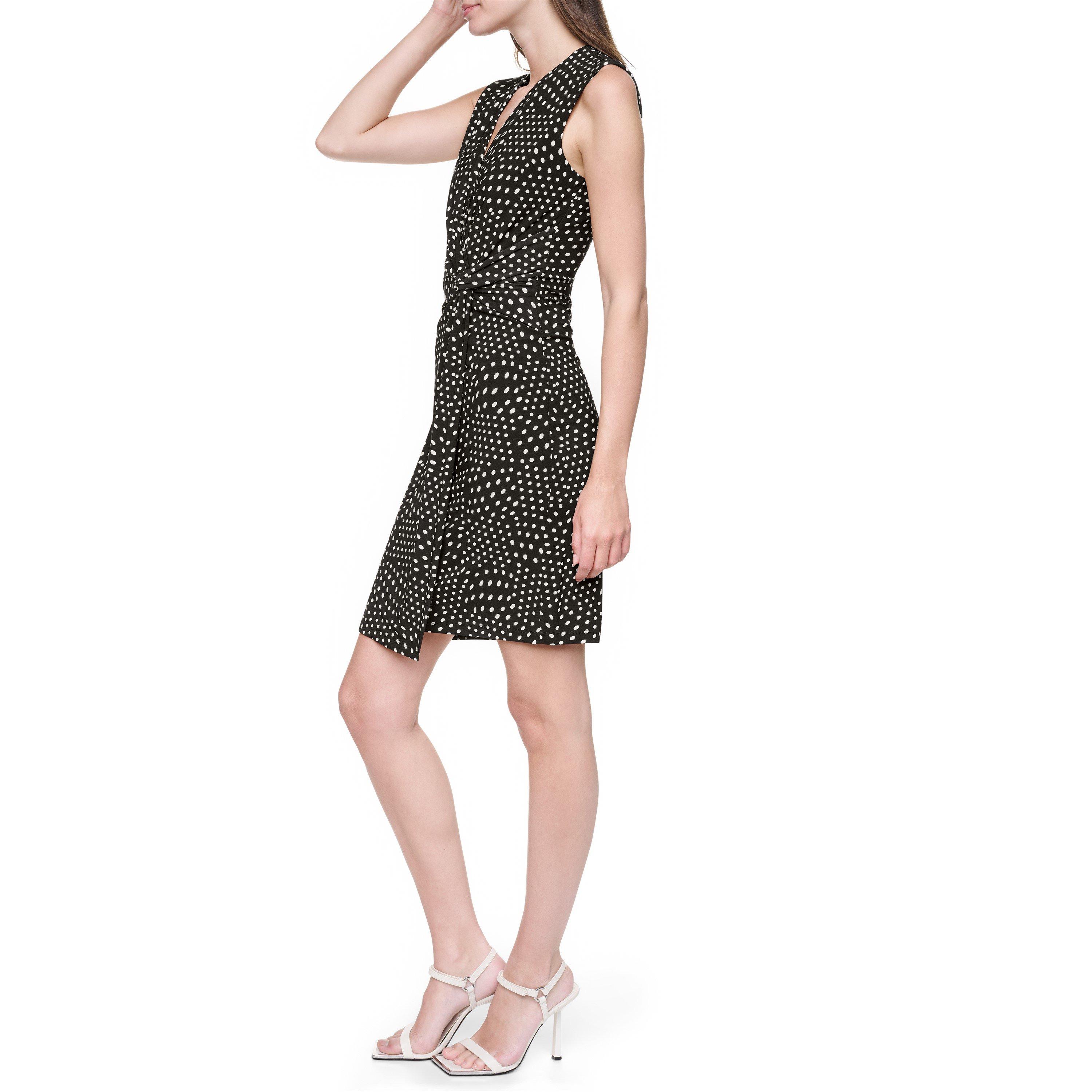 Black/Coconut - DKNY - Women's SL Jersey Wrap Dress - 3