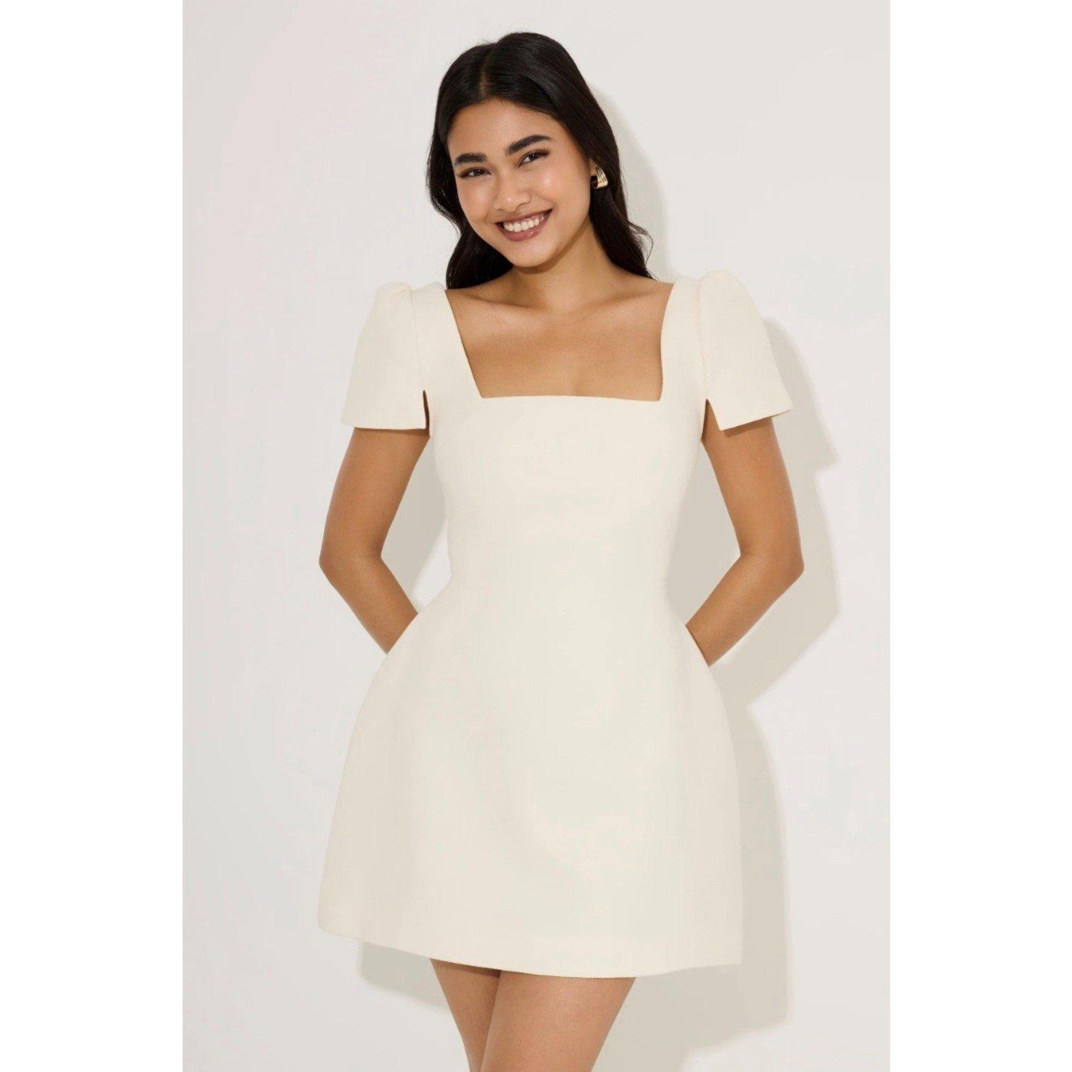 Cream - Odd Muse - Women's Cap Mini Dress - 1