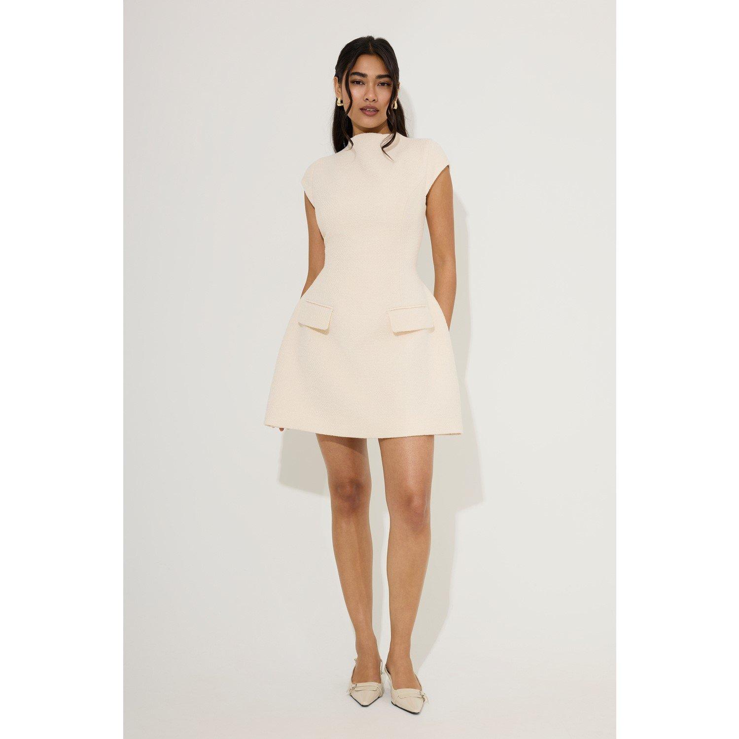 Odd Muse Women's Cap Sleeve Mini Dress - Cream - S