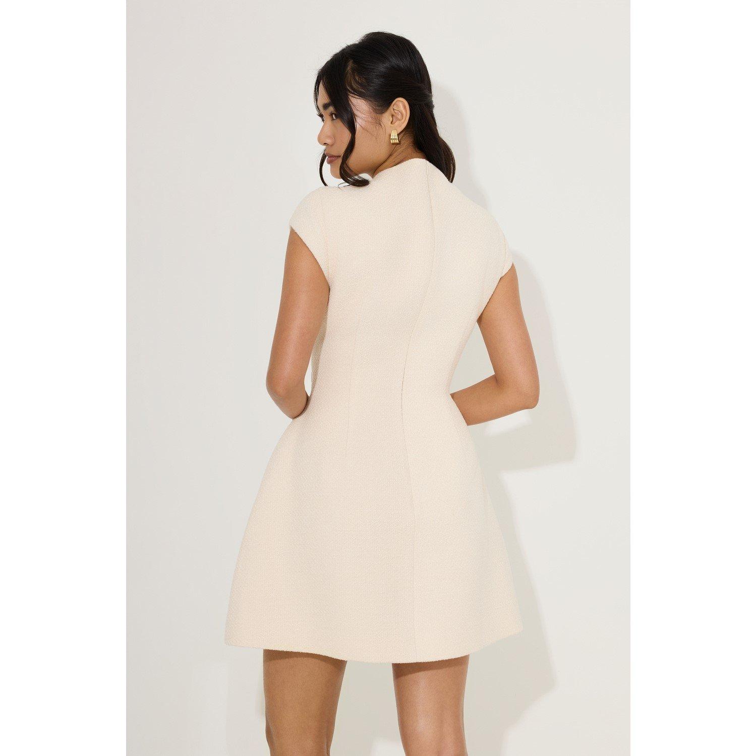 Cream - Odd Muse - Women's Cap Sleeve Mini Dress - 3