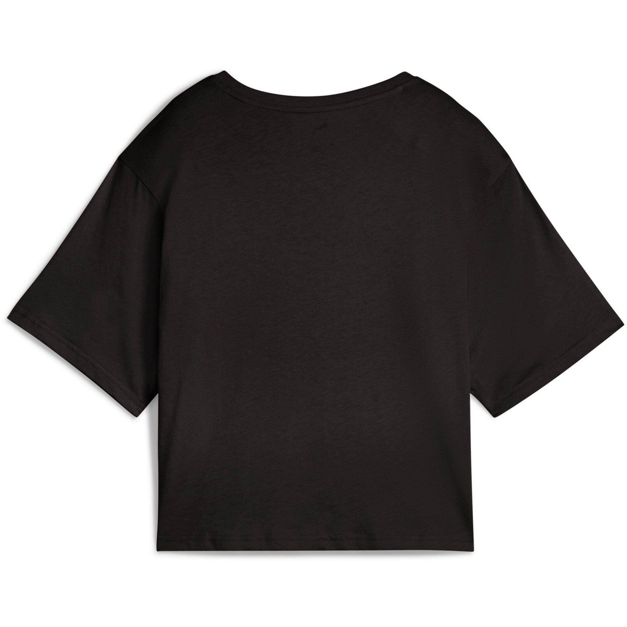 Puma Black - Puma - PUMA ESS Logo Womens Relaxed Cropped T-Shirt - 2