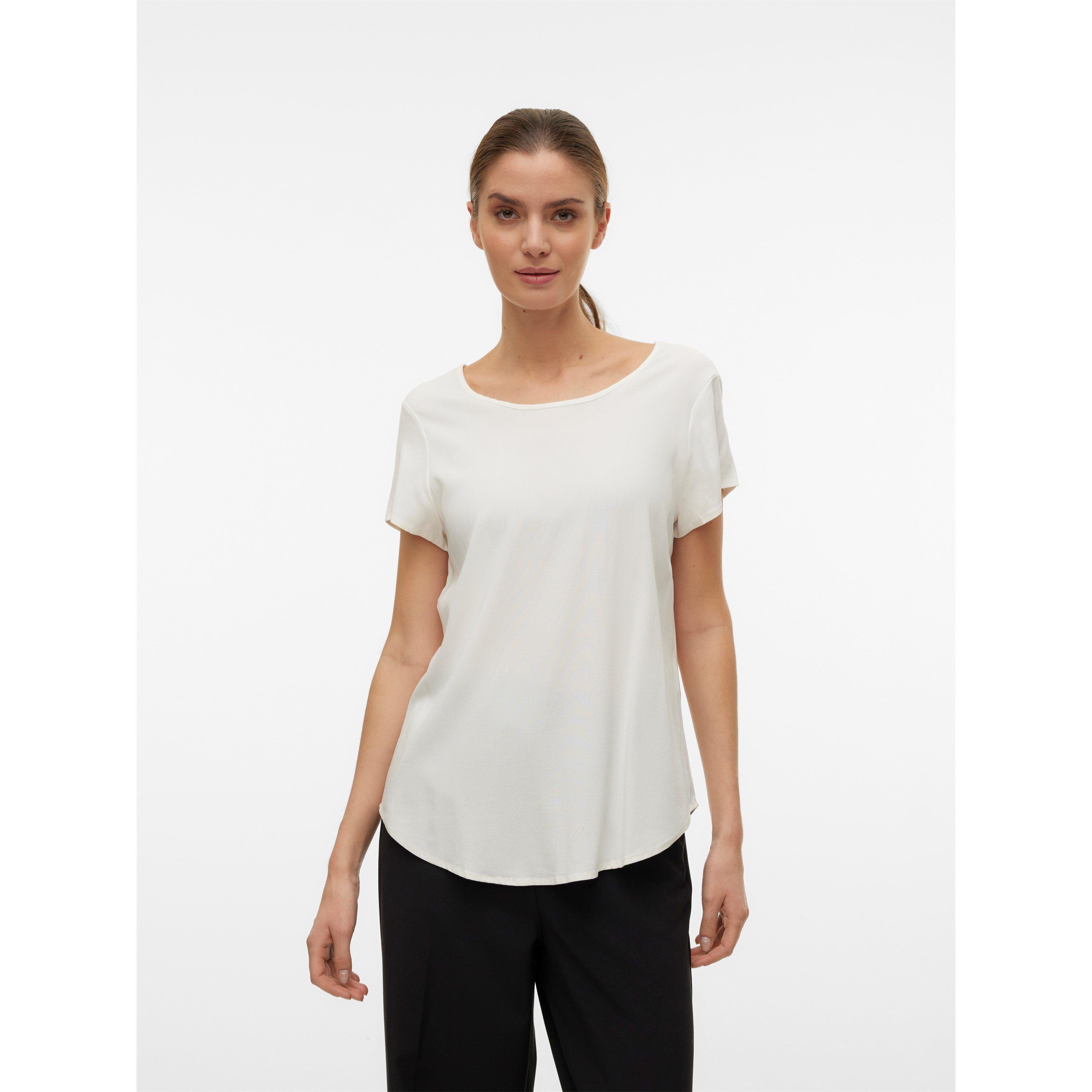 Vero Moda Women's Bella Short-Sleeve Regular Fit T-Shirt - Snow White - 16