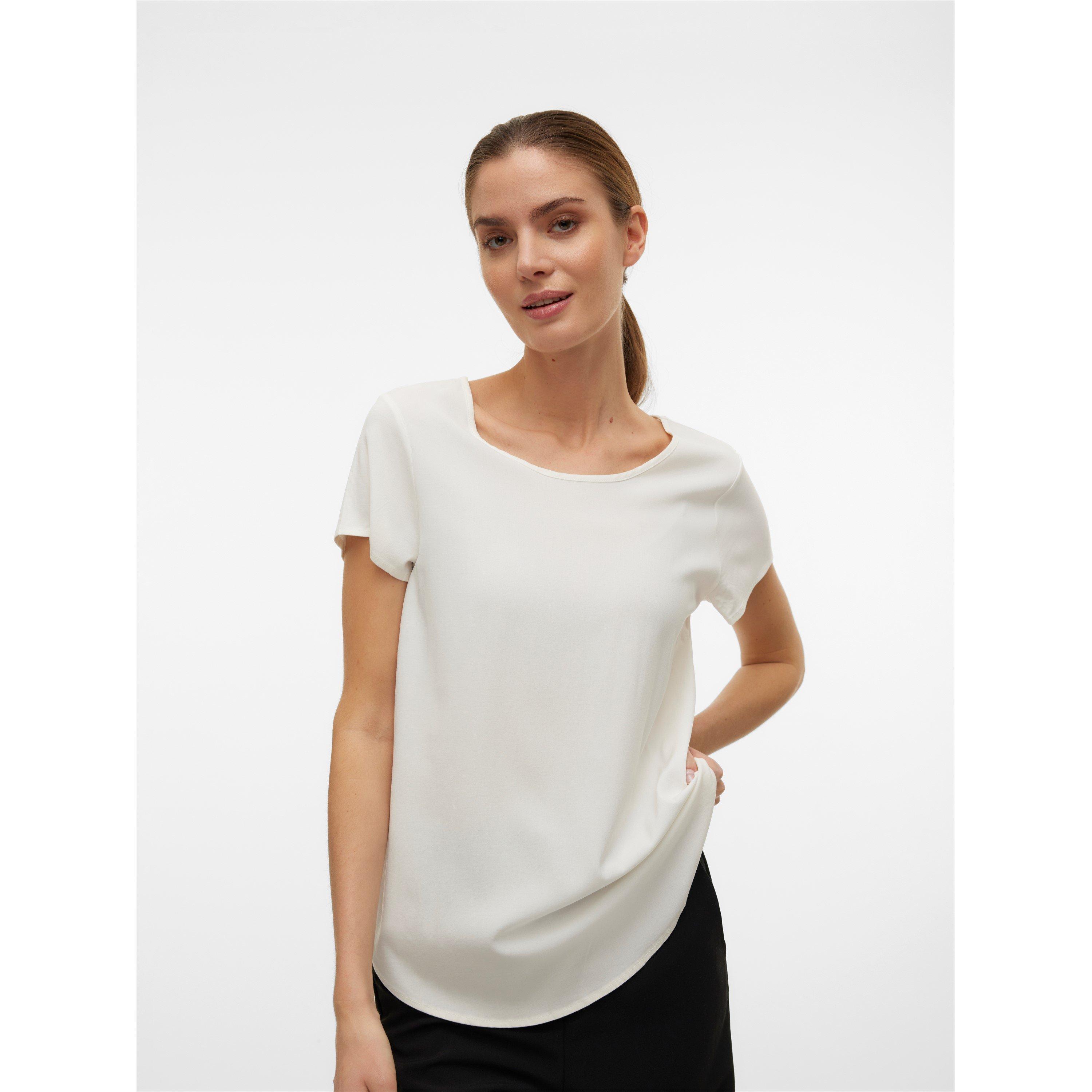 Sne Hvid - Vero Moda - Women's Bella Short-Sleeve Regular Fit T-Shirt - 2