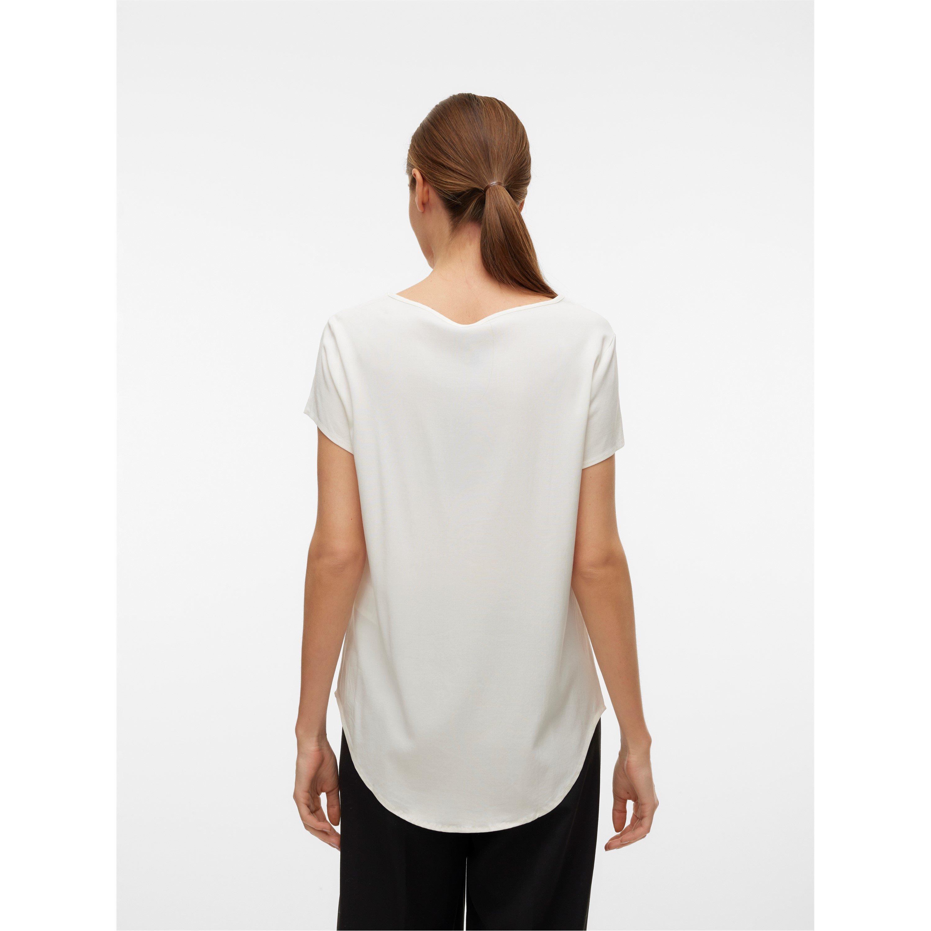 Sne Hvid - Vero Moda - Women's Bella Short-Sleeve Regular Fit T-Shirt - 3