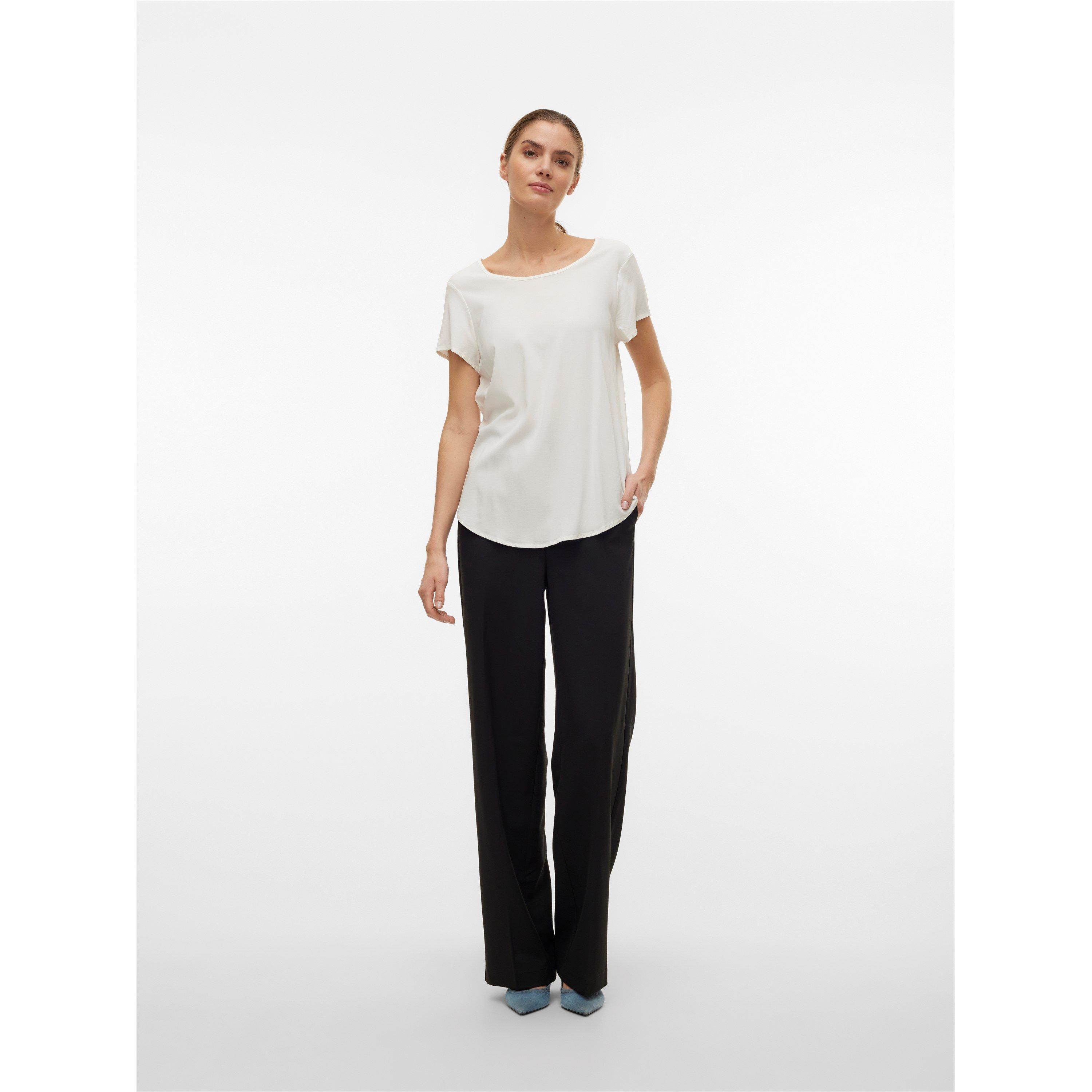 Sne Hvid - Vero Moda - Women's Bella Short-Sleeve Regular Fit T-Shirt - 4