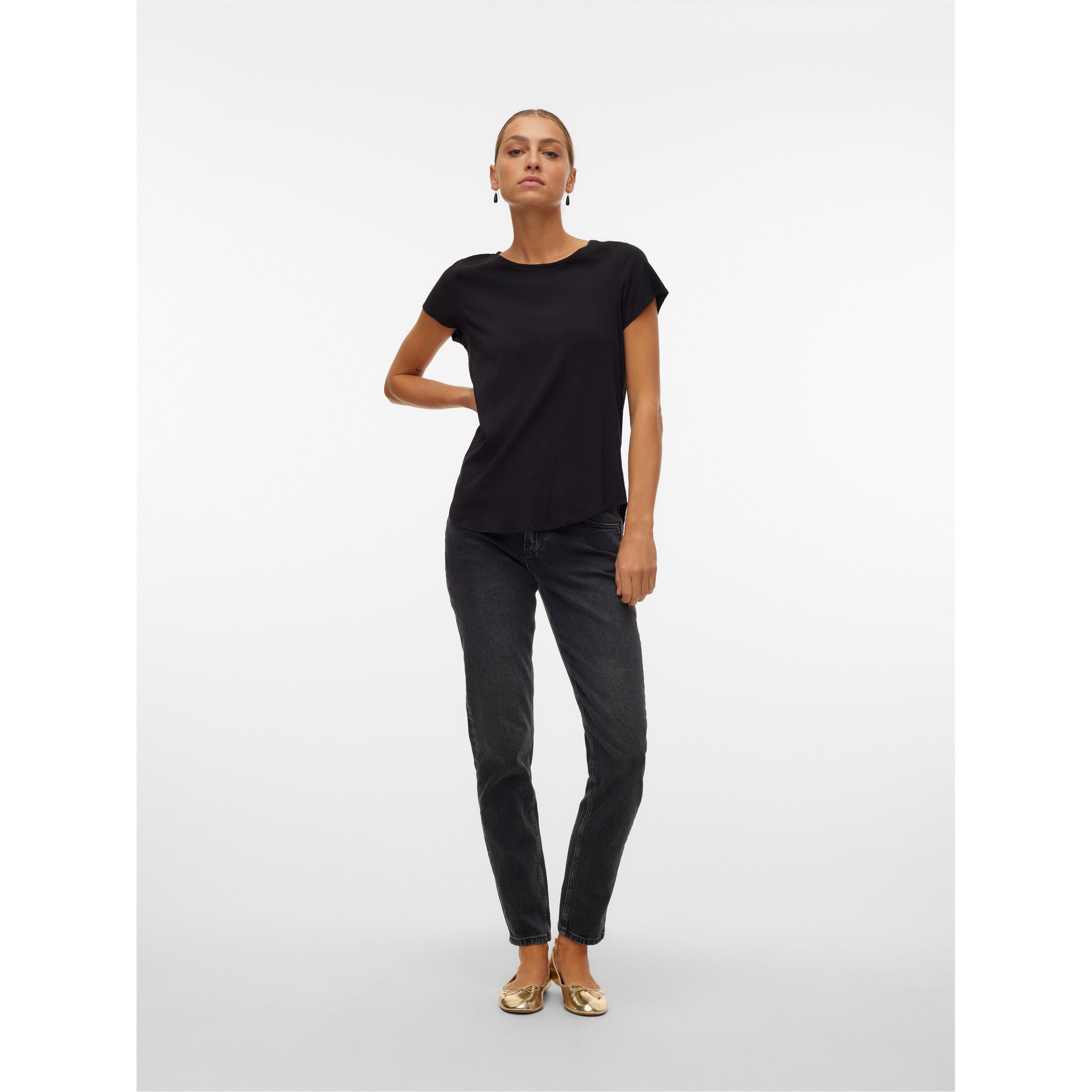Zwart - Vero Moda - Bella Short-Sleeve Regular Fit T-Shirt - 4