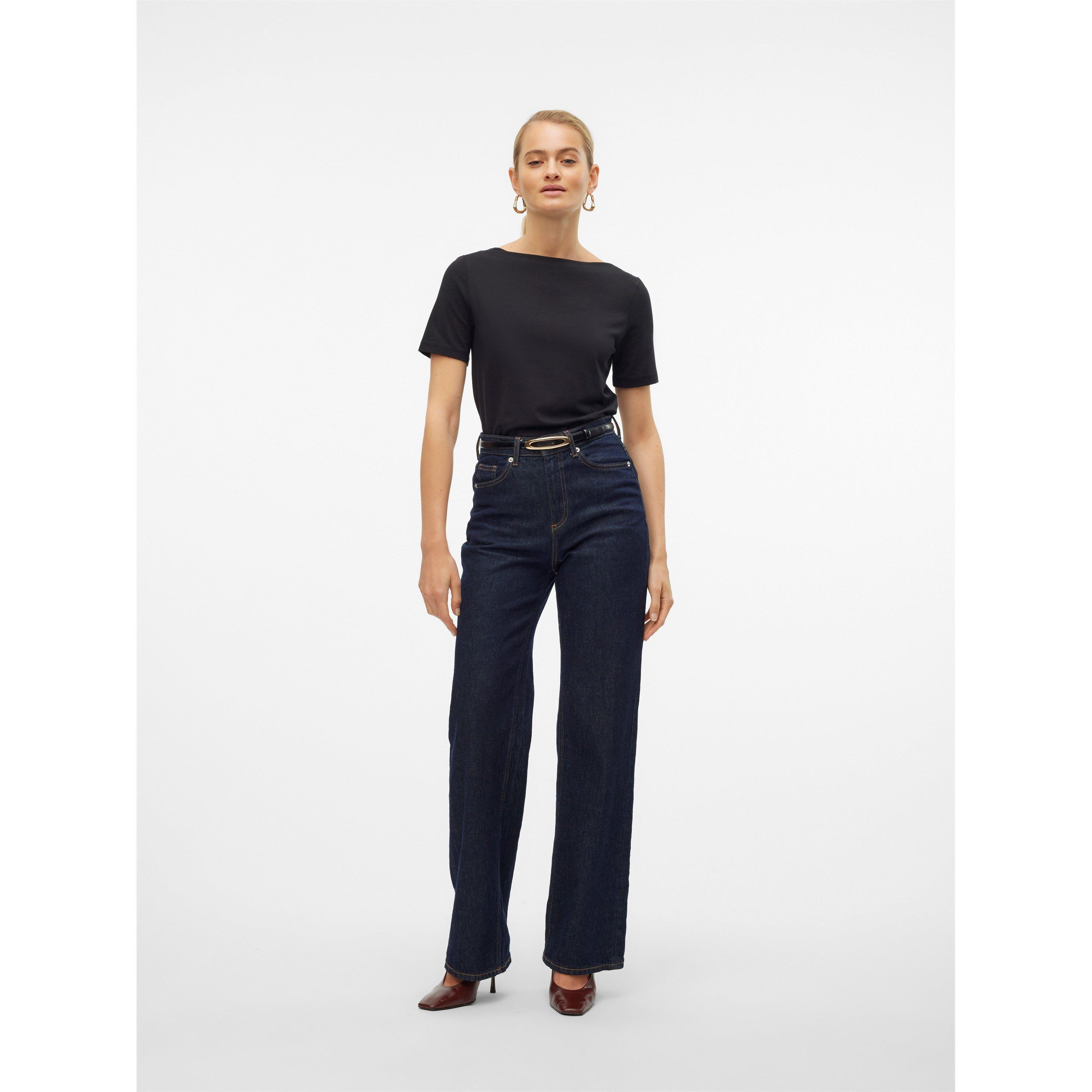 Black - Vero Moda - Modal Short-Sleeve Regular Fit T-Shirt - 4