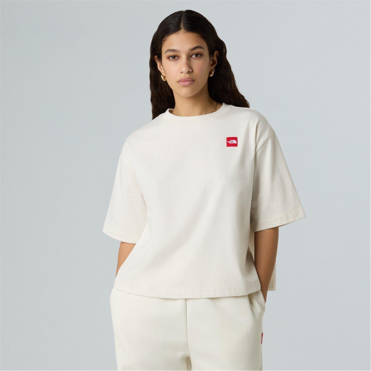 White Dune - The North Face - Womens Red Box Boxy T-Shirt - 3