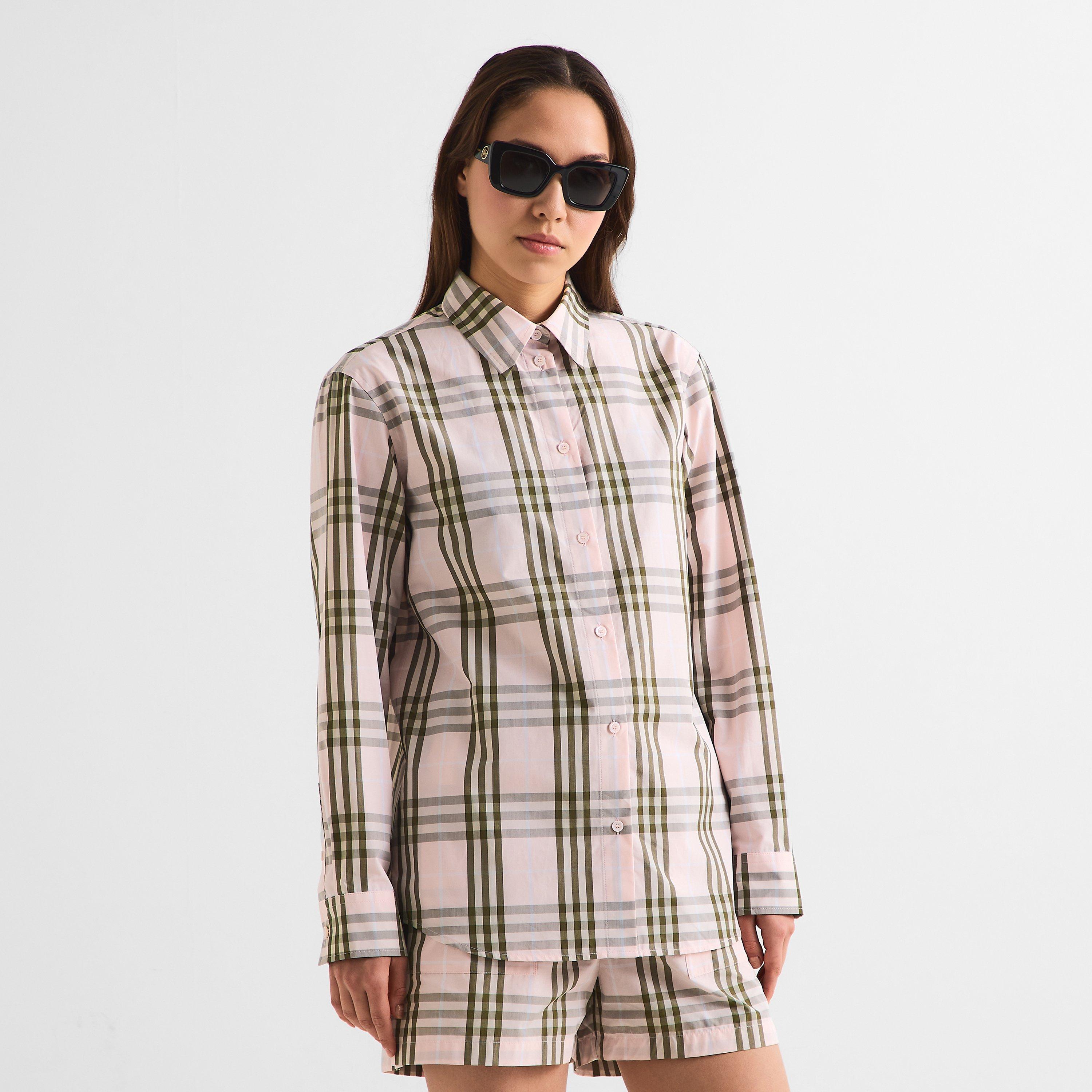Mallow Pink - Burberry - Women's Long Sleeve Patterned Shirt - 3