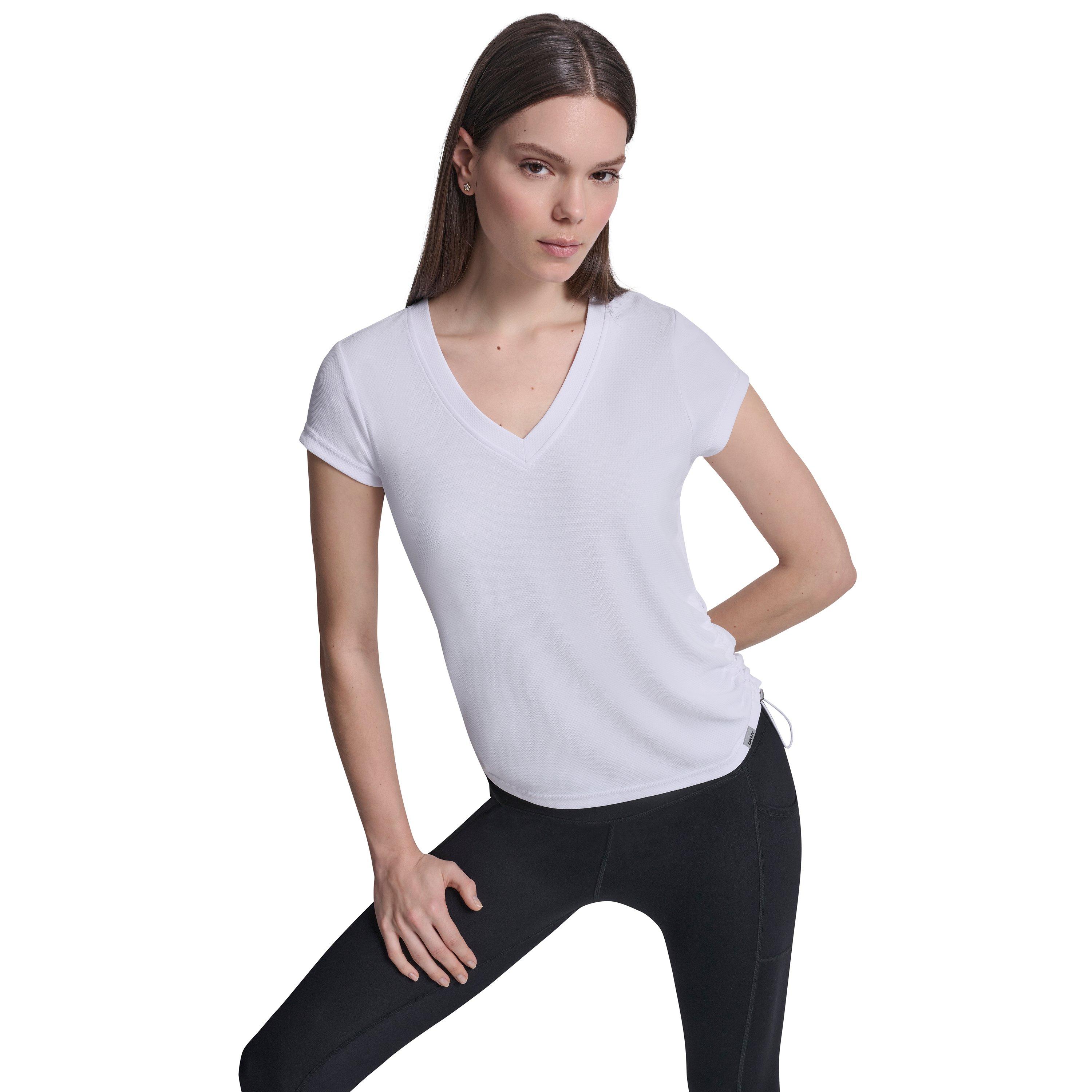Dkny Women's Slim Fit T-Shirt - White - 14 (L)