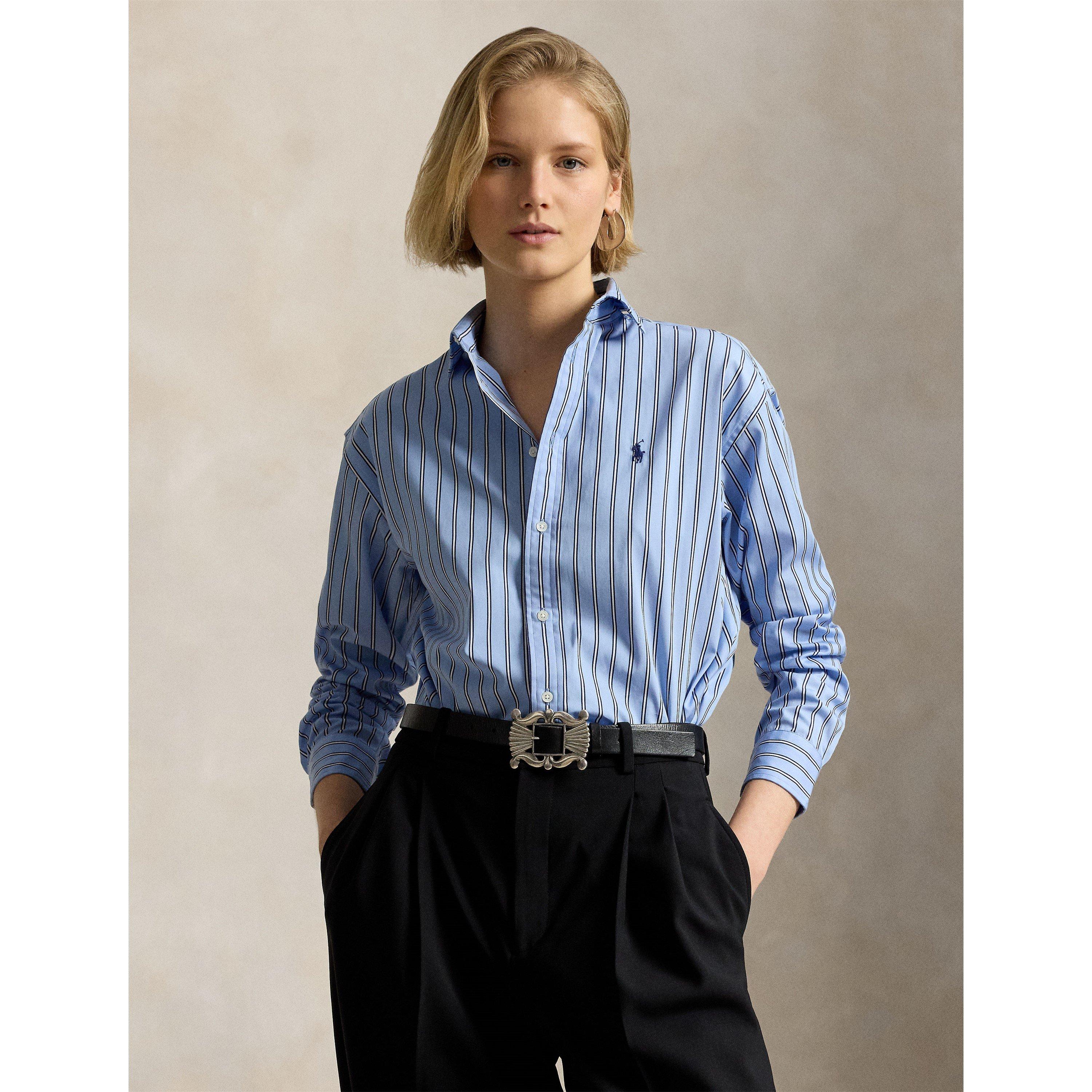 Blue Multi - Polo Ralph Lauren - Women's Stripe Long Sleeve Oxford Shirt - 2