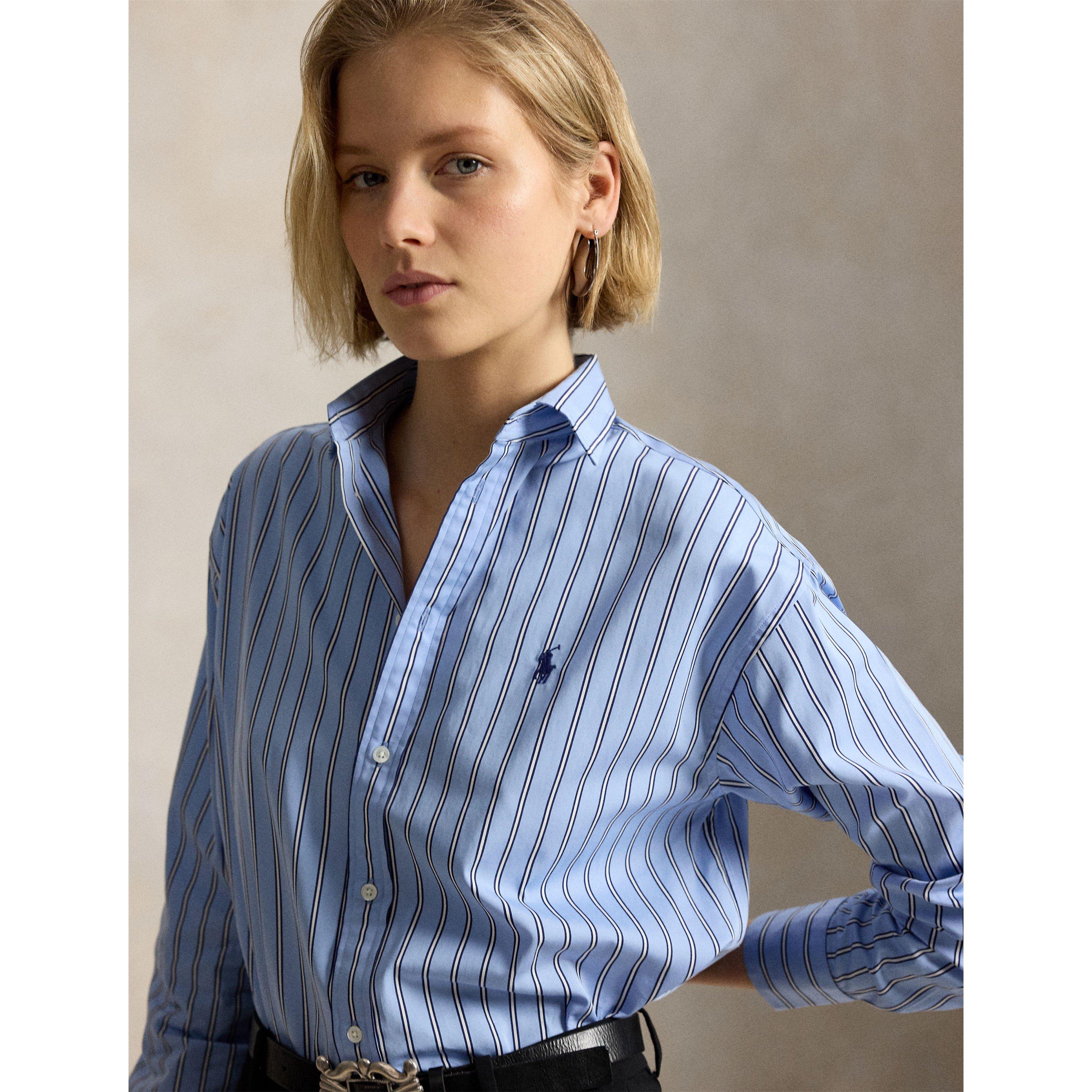 Blue Multi - Polo Ralph Lauren - Women's Stripe Long Sleeve Oxford Shirt - 4