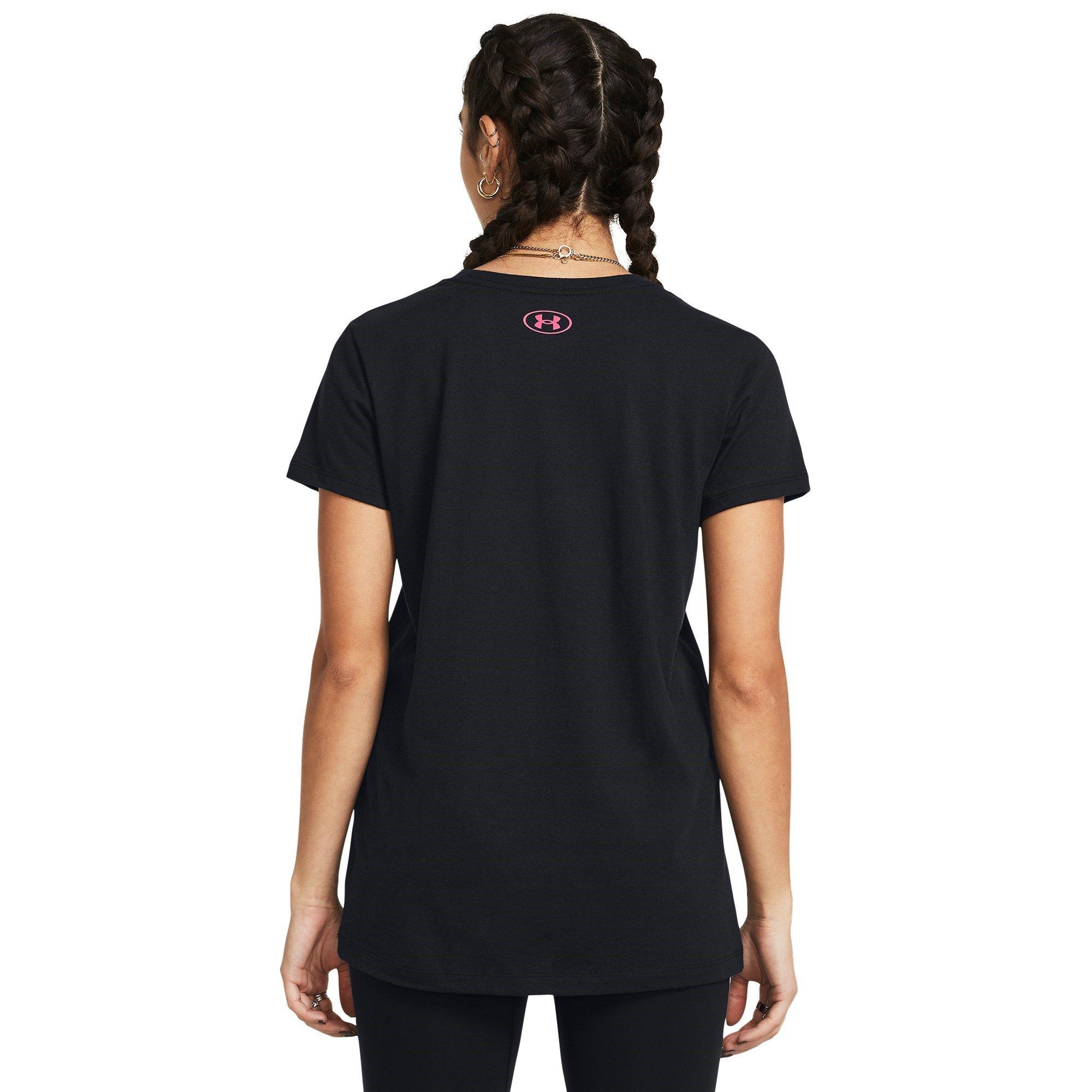 Blk/Pink Shock - Under Armour - Graphic T-Shirt Womens - 3