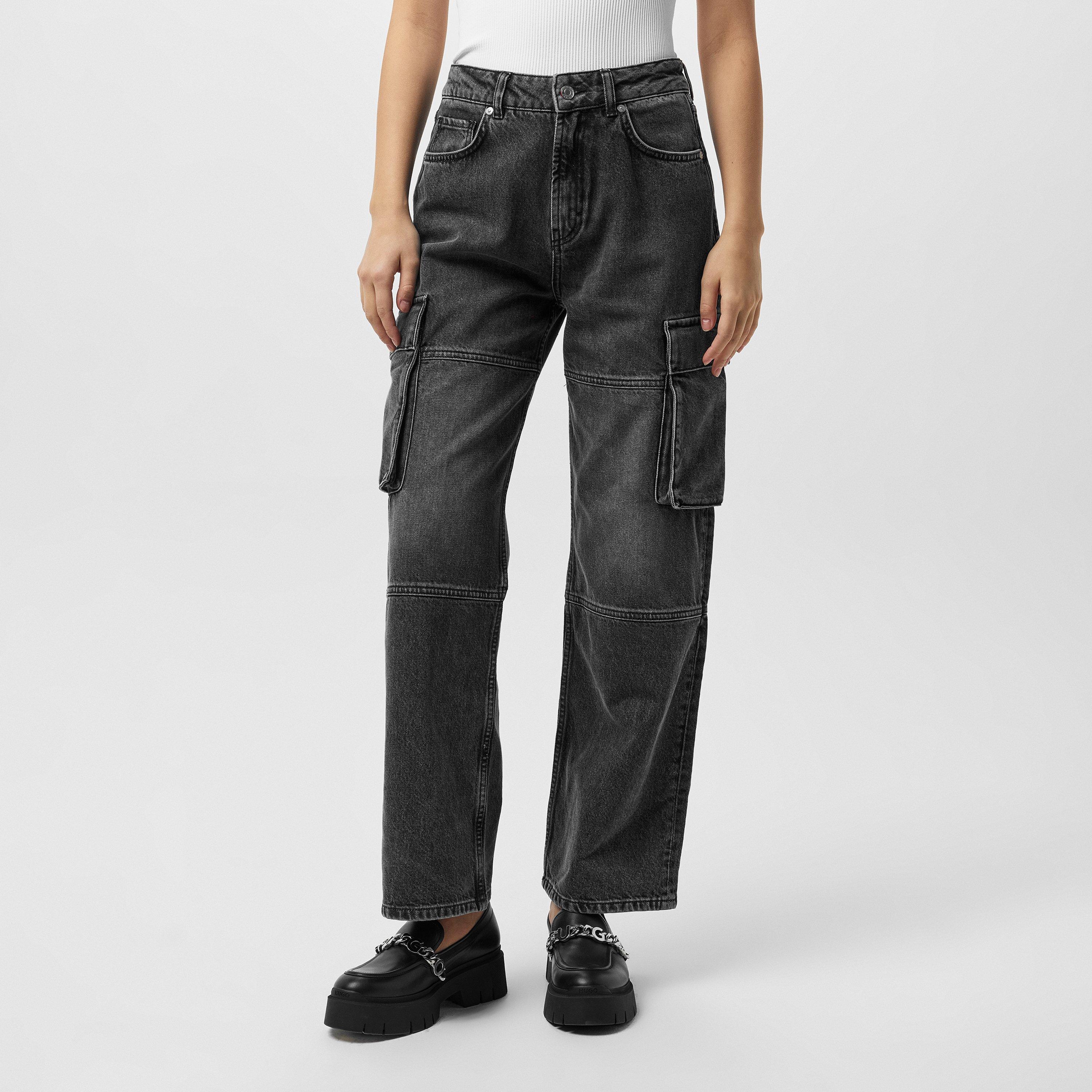 Dark Grey - Hugo - Galese Cargo Jeans - 3