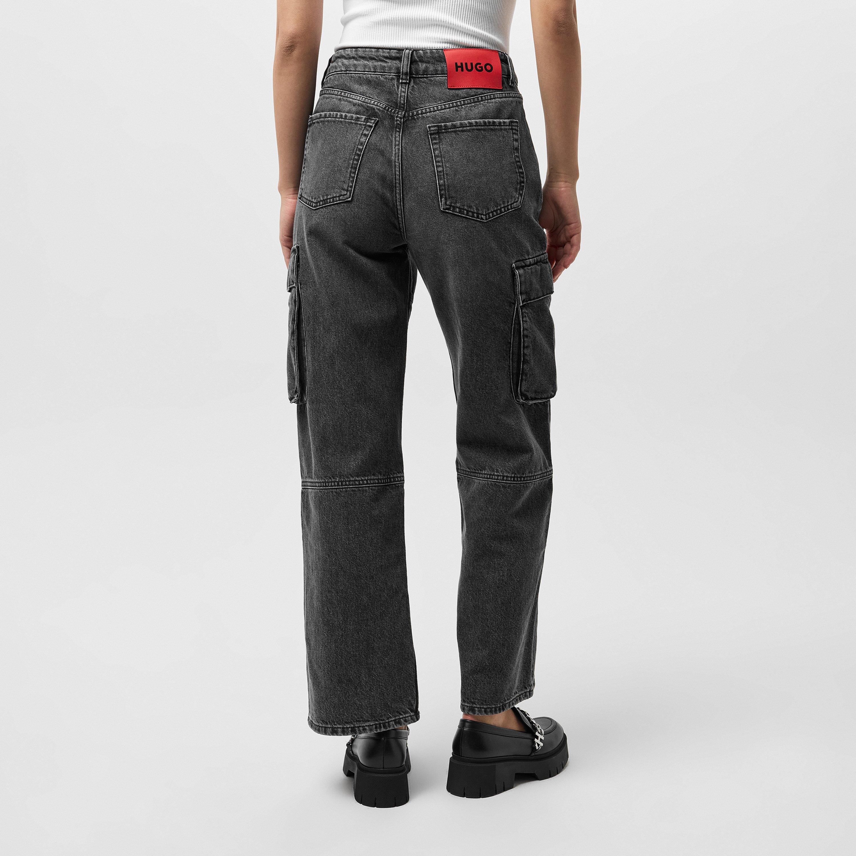 Dark Grey - Hugo - Galese Cargo Jeans - 4