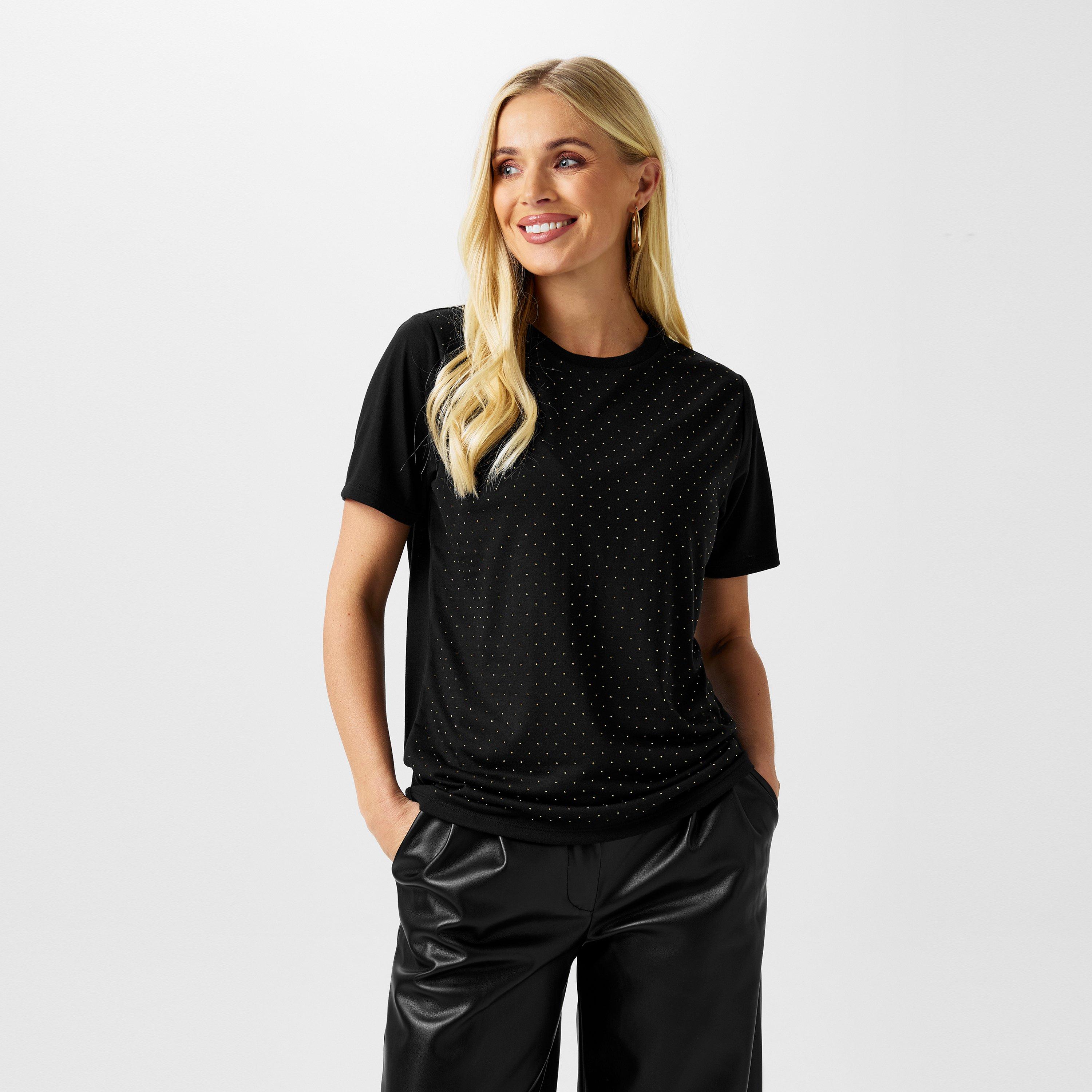 Black - Biba - Diamante T-Shirt - 1