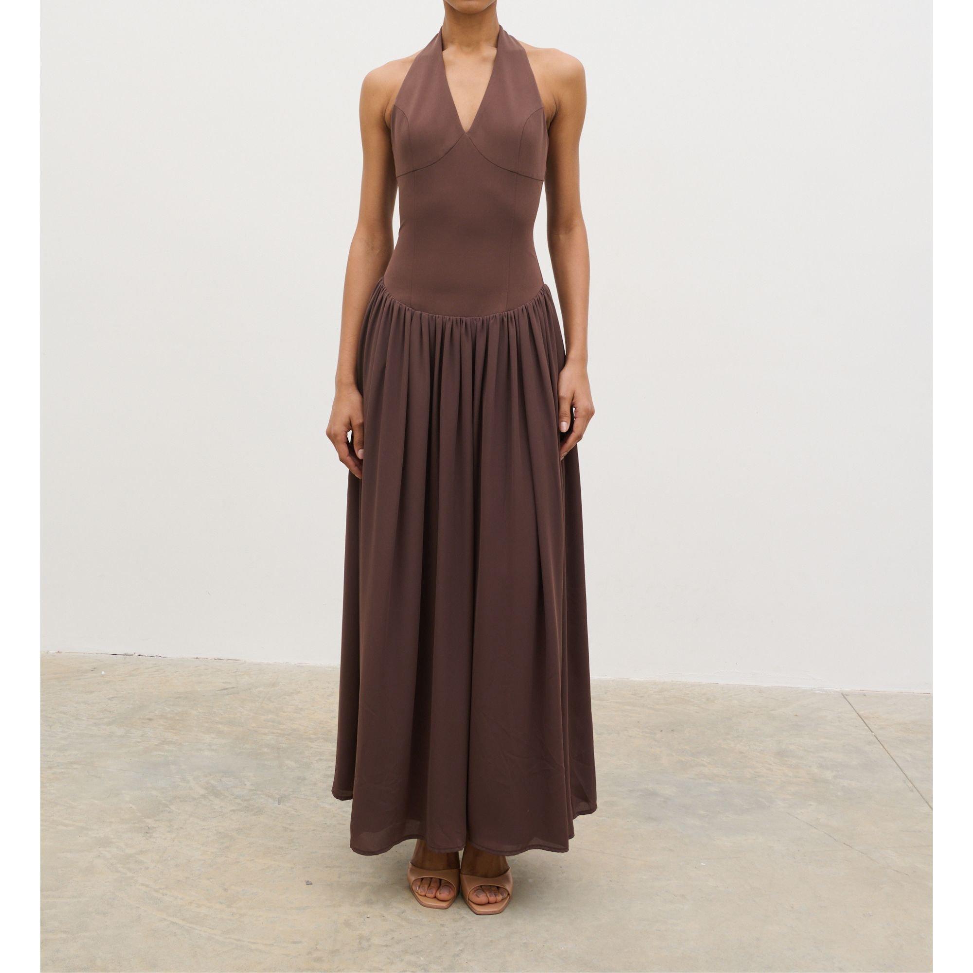 Chocolate Brown - Pretty Lavish - Women's T-Shirt Dress - 2