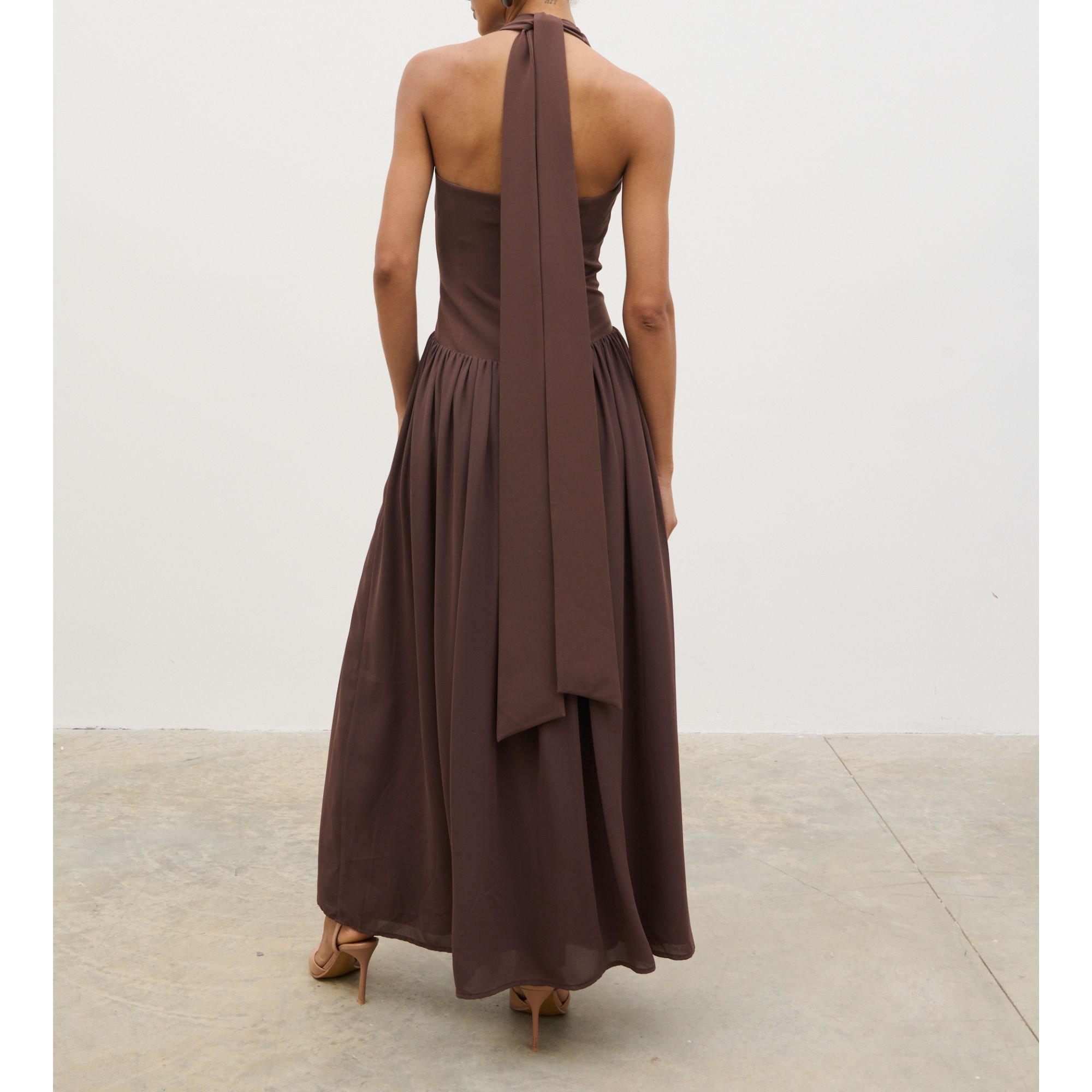 Chocolate Brown - Pretty Lavish - Women's T-Shirt Dress - 3