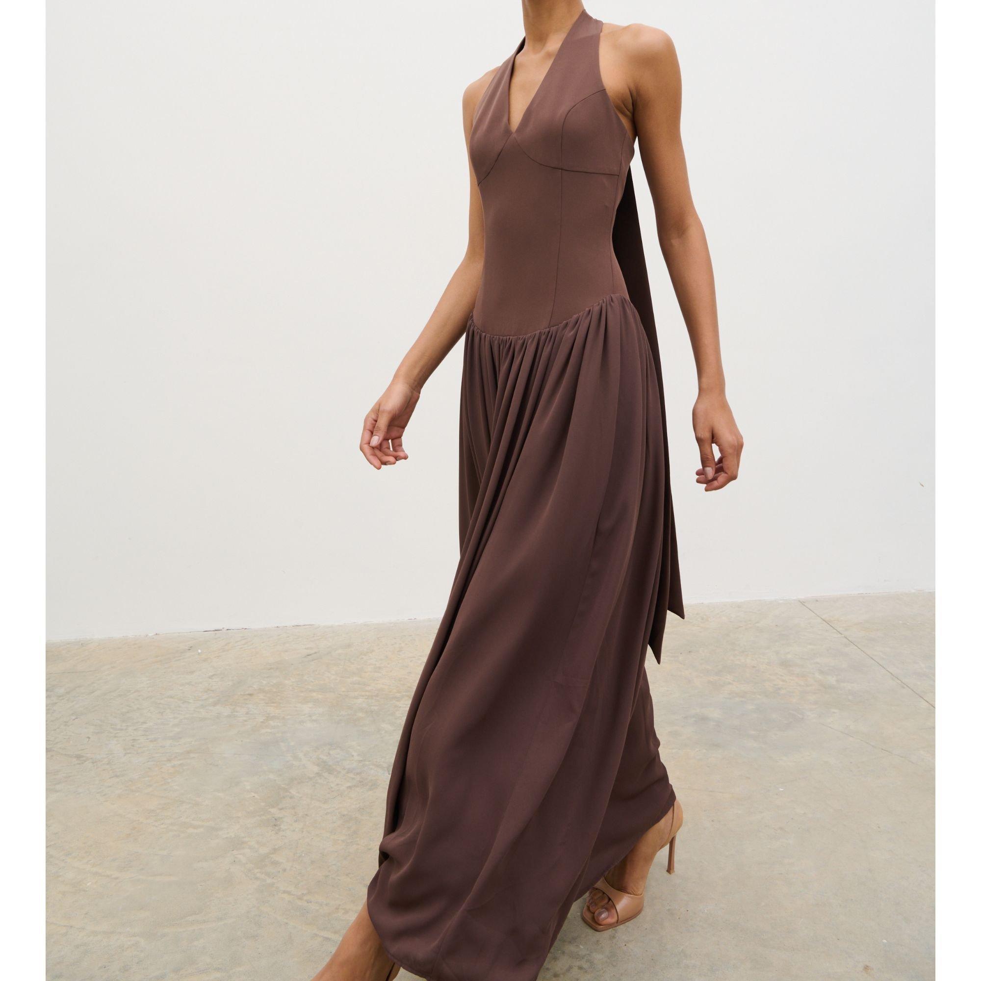 Chocolate Brown - Pretty Lavish - Women's T-Shirt Dress - 4