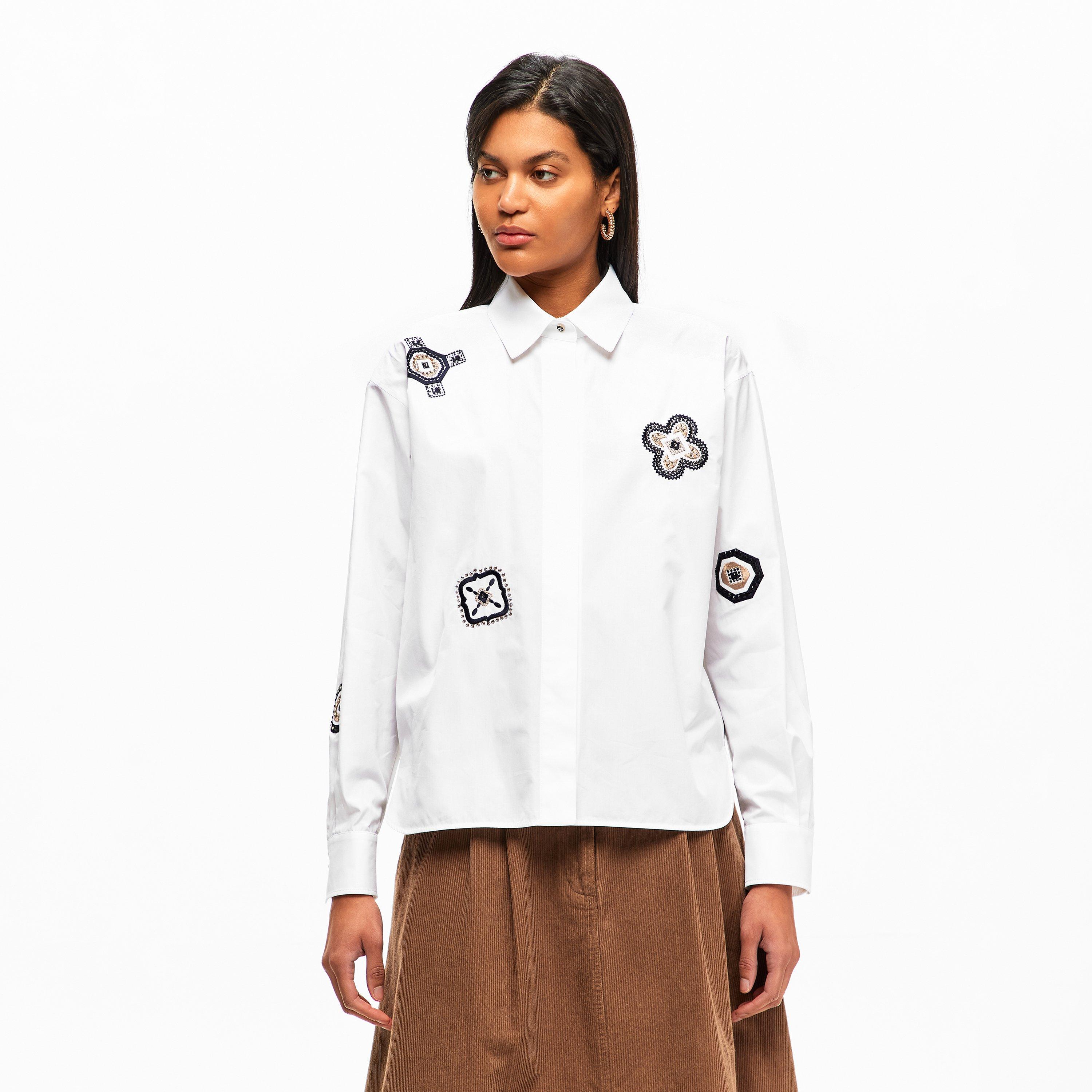 Optical White - Max Mara - Women's Shock Long Sleeve Oxford Shirt - 3