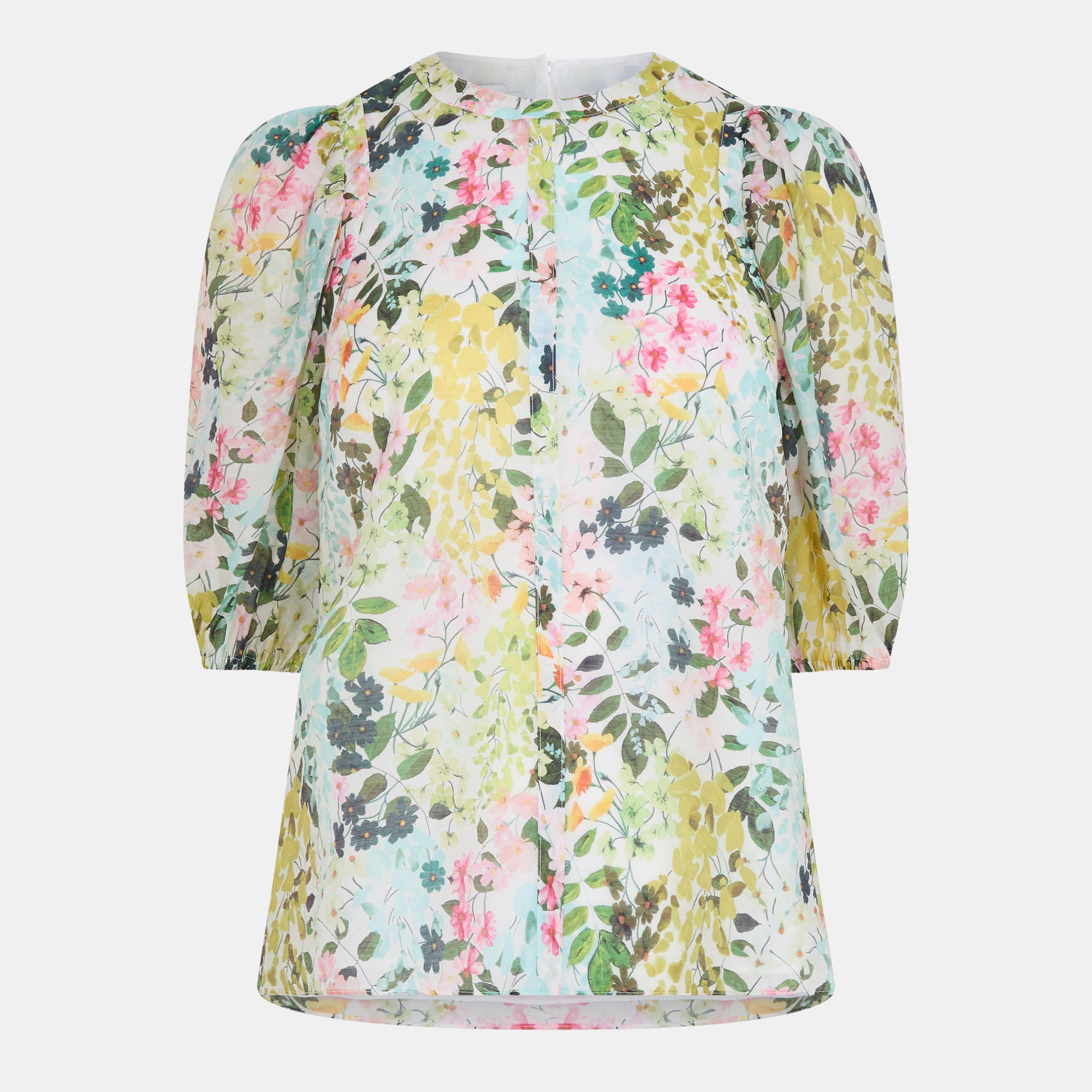 Ivory - Ted Baker - Women's Micha Short-Sleeve Patterned Shirt - 1