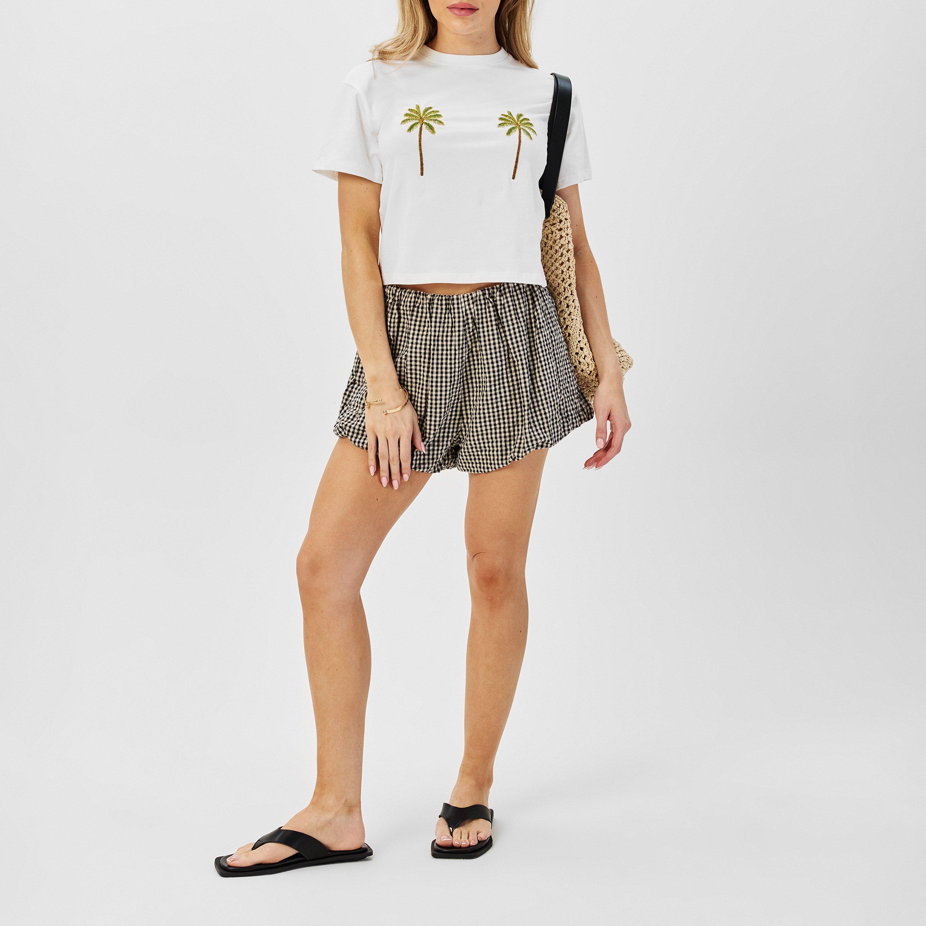 White - Never Fully Dressed - Embroidered Palm T-Shirt - 6