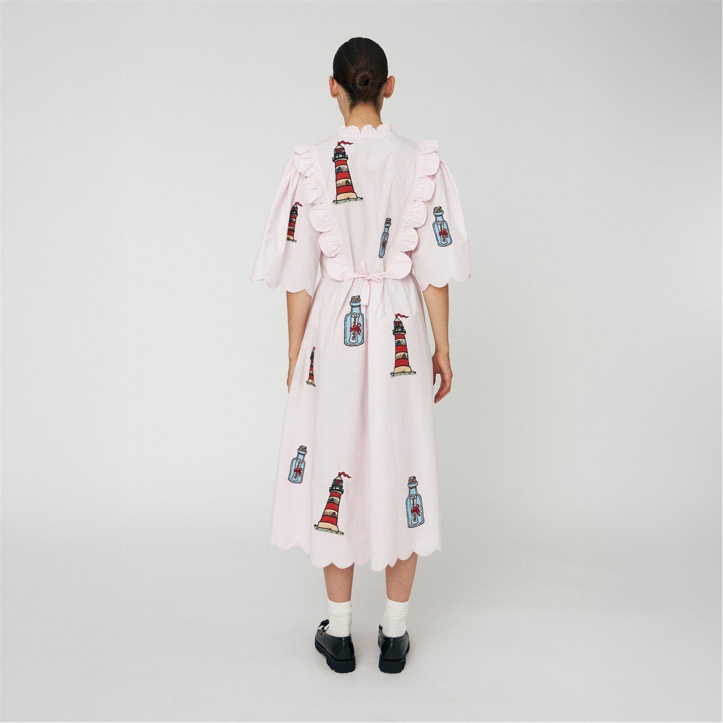 558 Pale Pink - Stella Nova - Stella Nova Embroidered Midi dress with Scallops - Pale Pink - 2