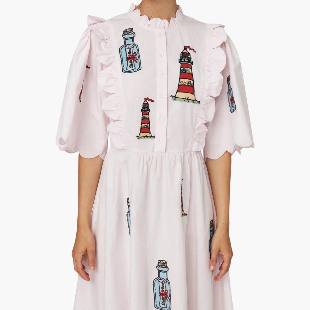 558 Pale Pink - Stella Nova - Stella Nova Embroidered Midi dress with Scallops - Pale Pink - 5