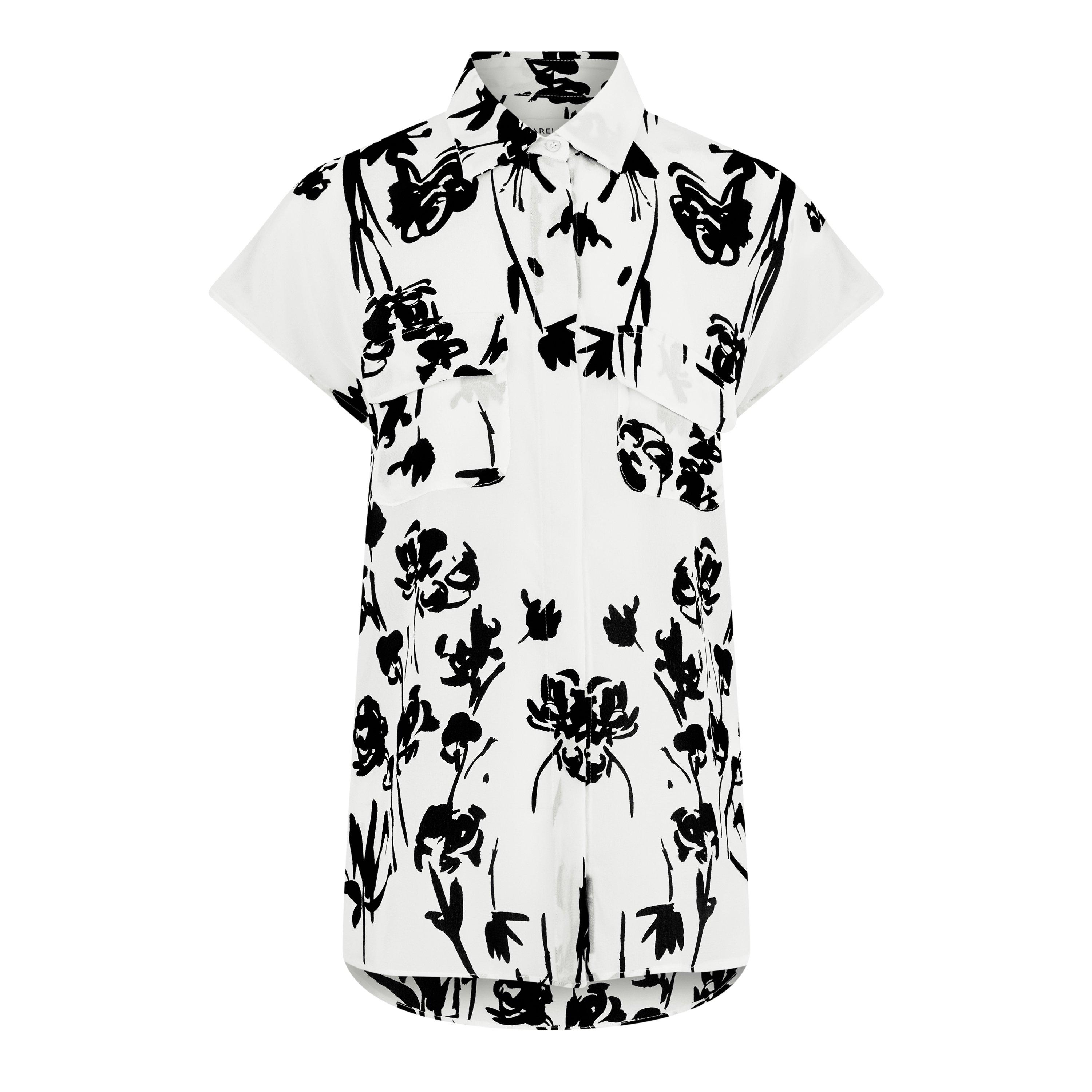 WHITE - Marella - Women's Floral Print Short-Sleeve Patterned Shirt - 5