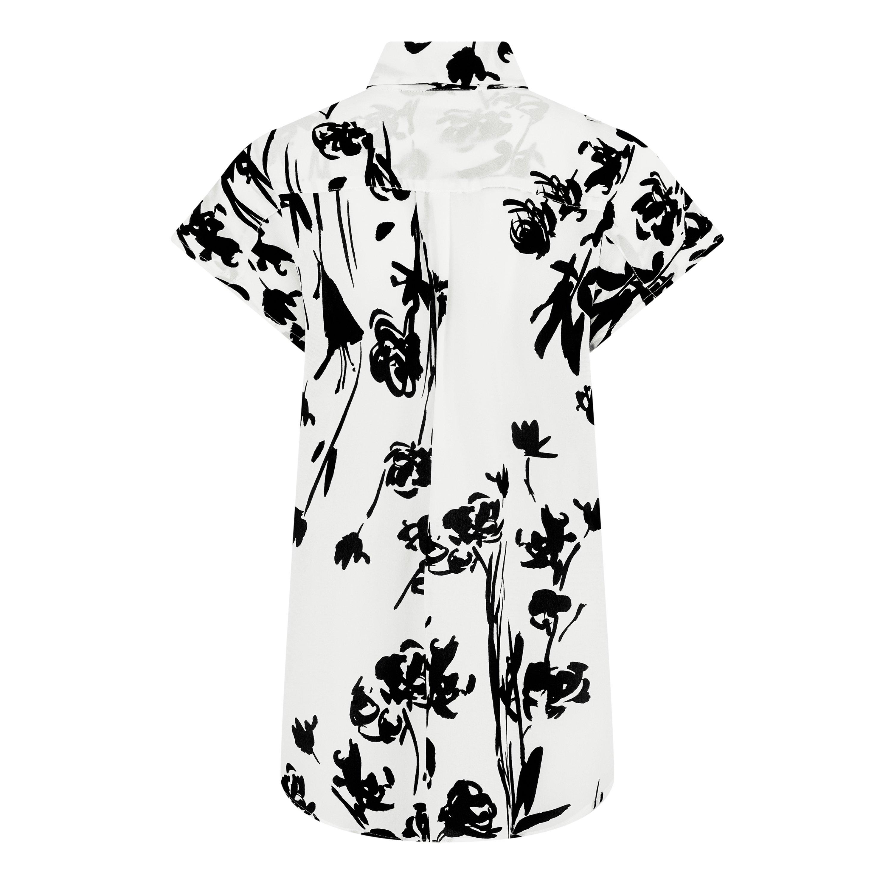 WHITE - Marella - Women's Floral Print Short-Sleeve Patterned Shirt - 6