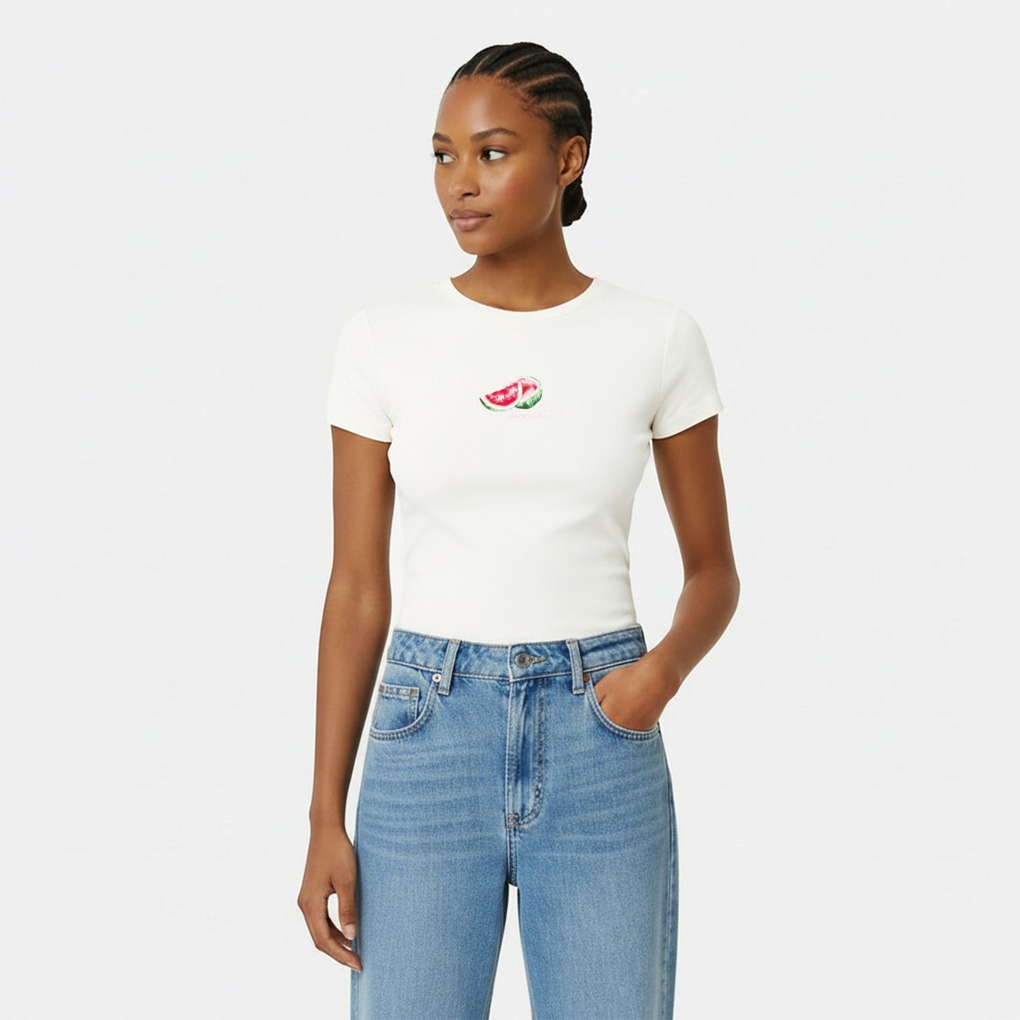 Watemelon - Jack Wills - Women's JW Fruit Baby Slim Fit T-Shirt - 3