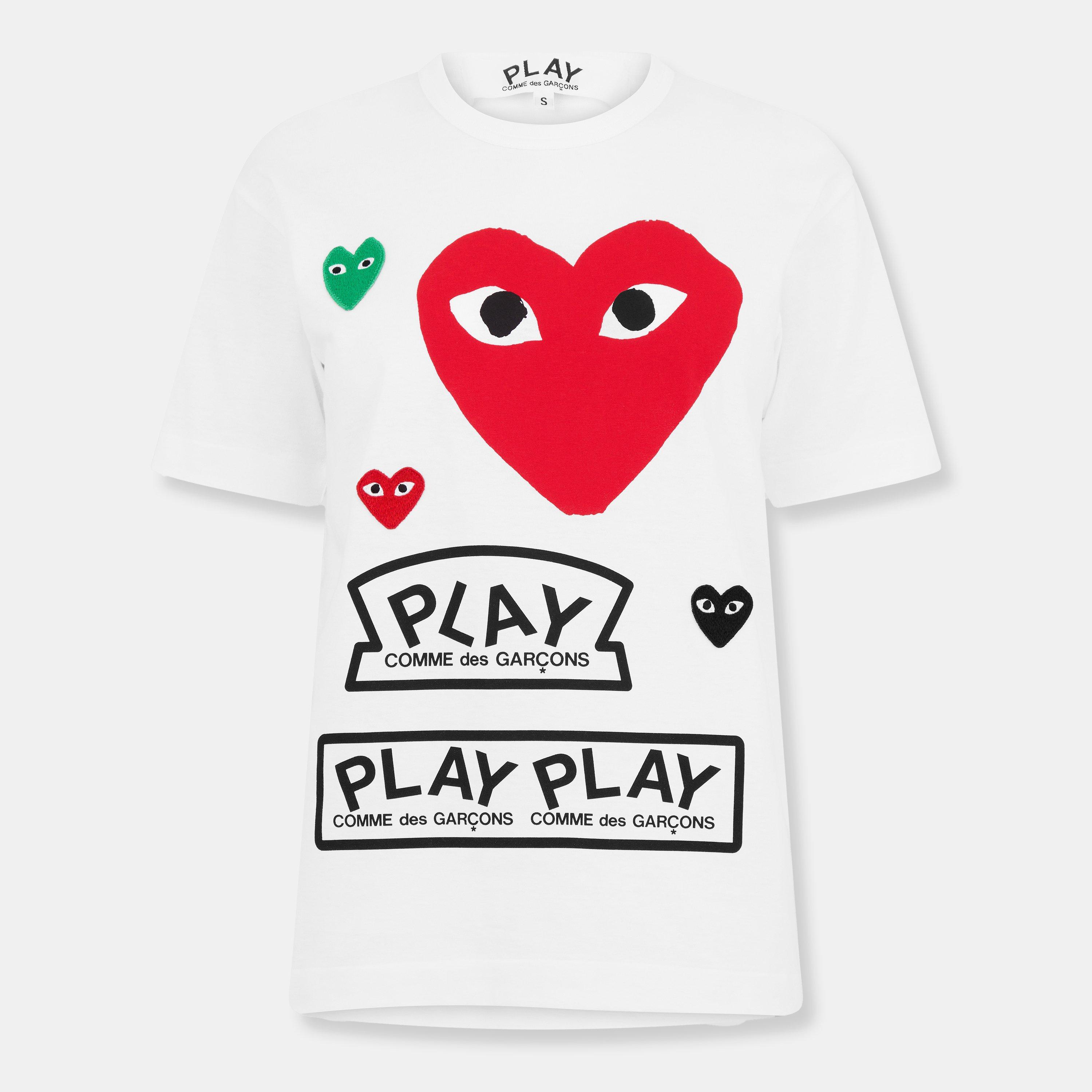 White/Red - Comme des Garcons PLAY - Women's Garçons Quality Knit T-Shirt - 1