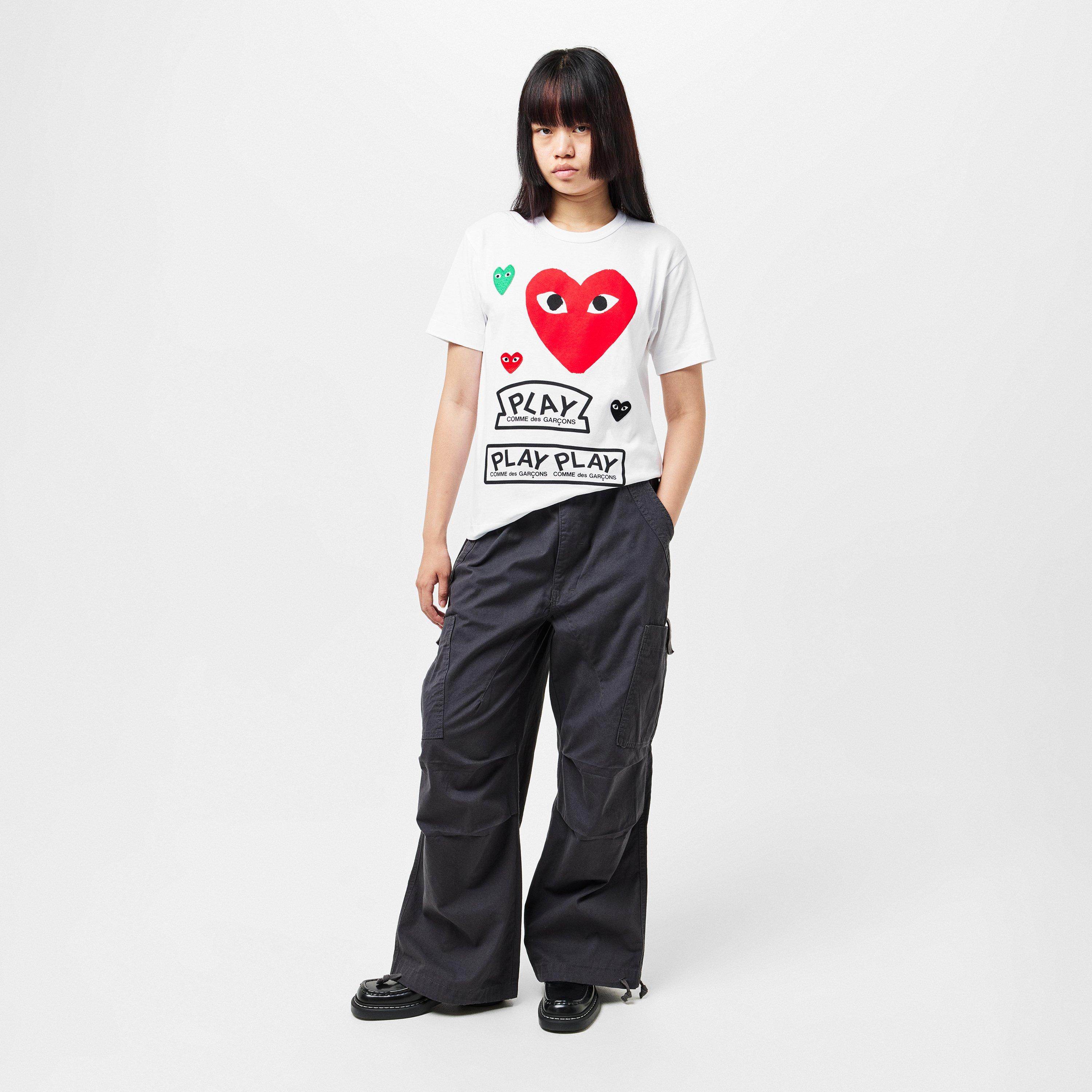 White/Red - Comme des Garcons PLAY - Women's Comme des Garçons PLAY Regular Fit T-Shirt - 6