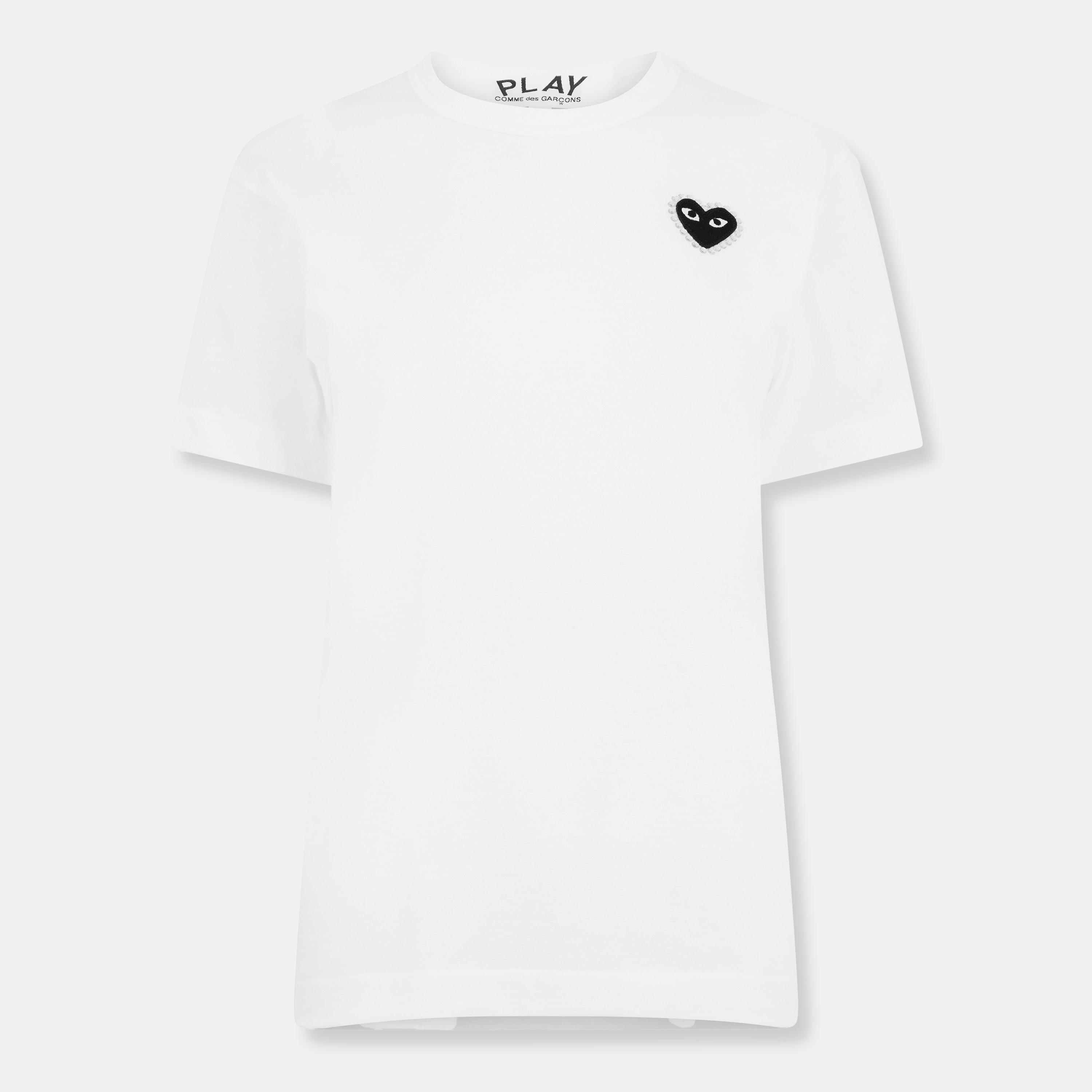Wht/Blk - Comme des Garcons PLAY - Women's T-Shirt - 1