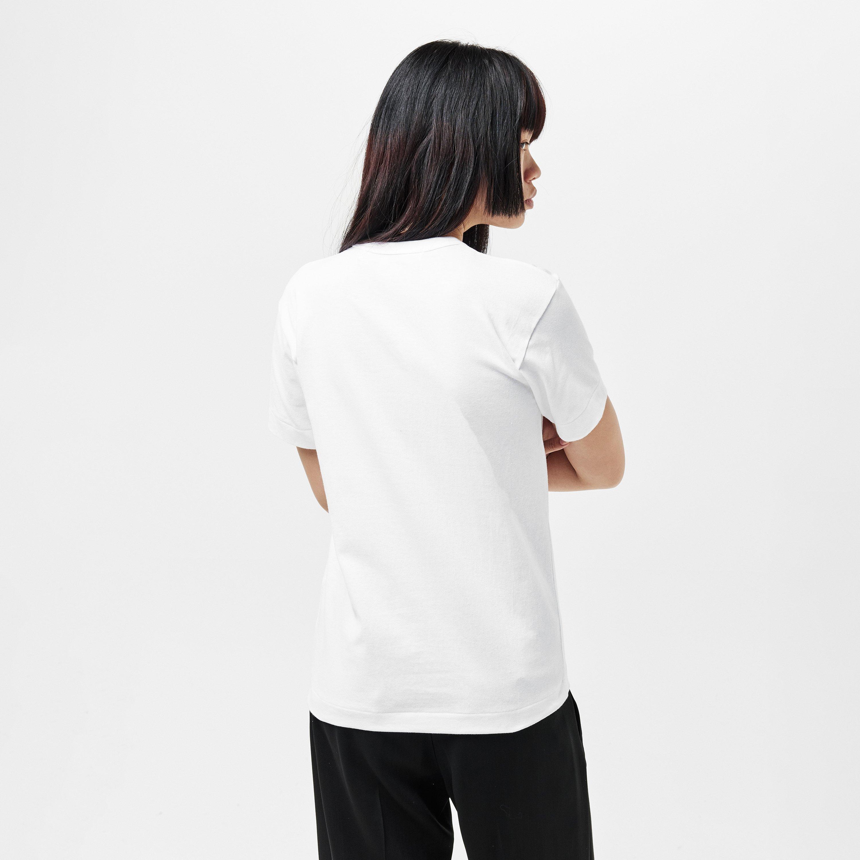 Wht/Red - Comme des Garcons PLAY - Women's T-Shirt - 4