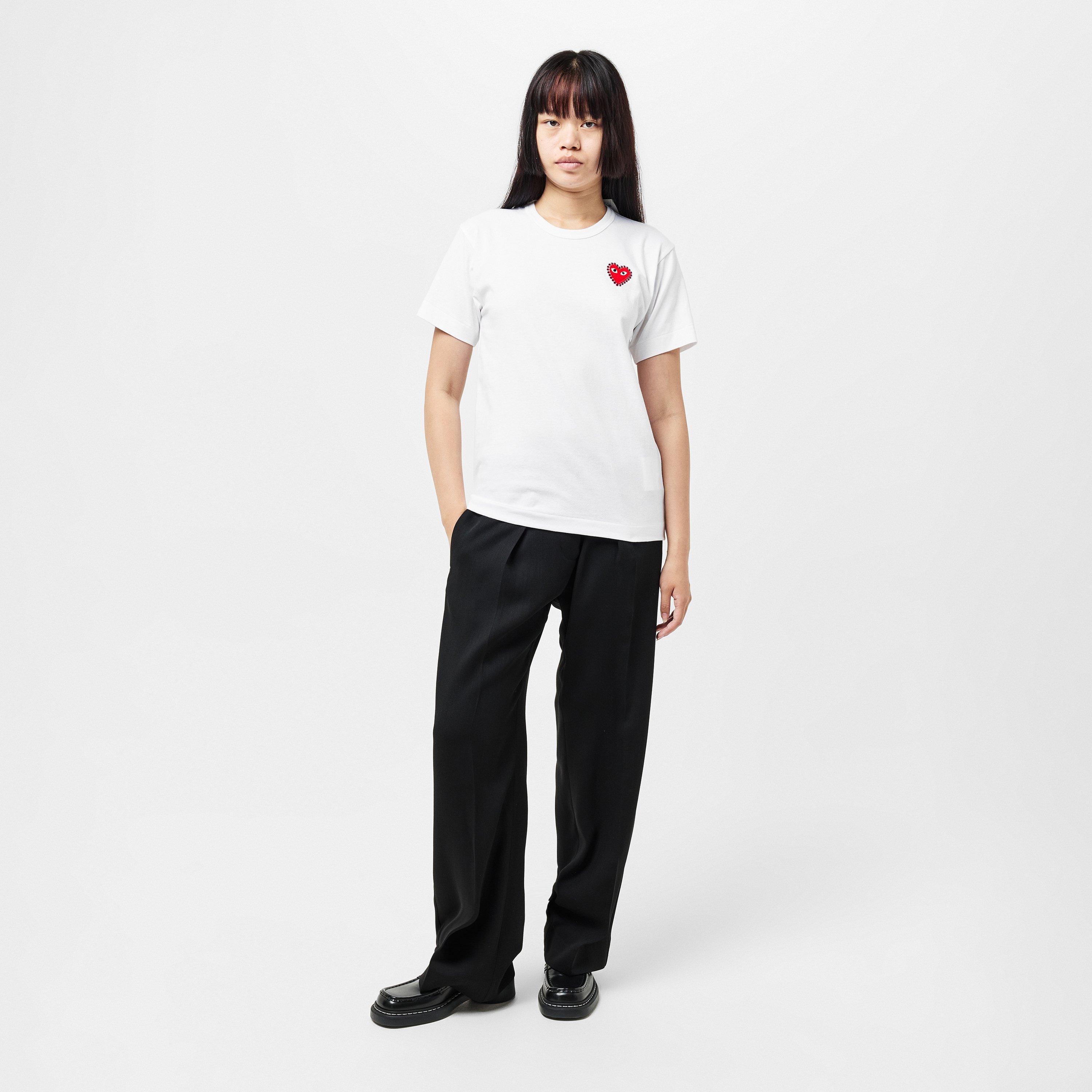 Wht/Red - Comme des Garcons PLAY - Women's T-Shirt - 6