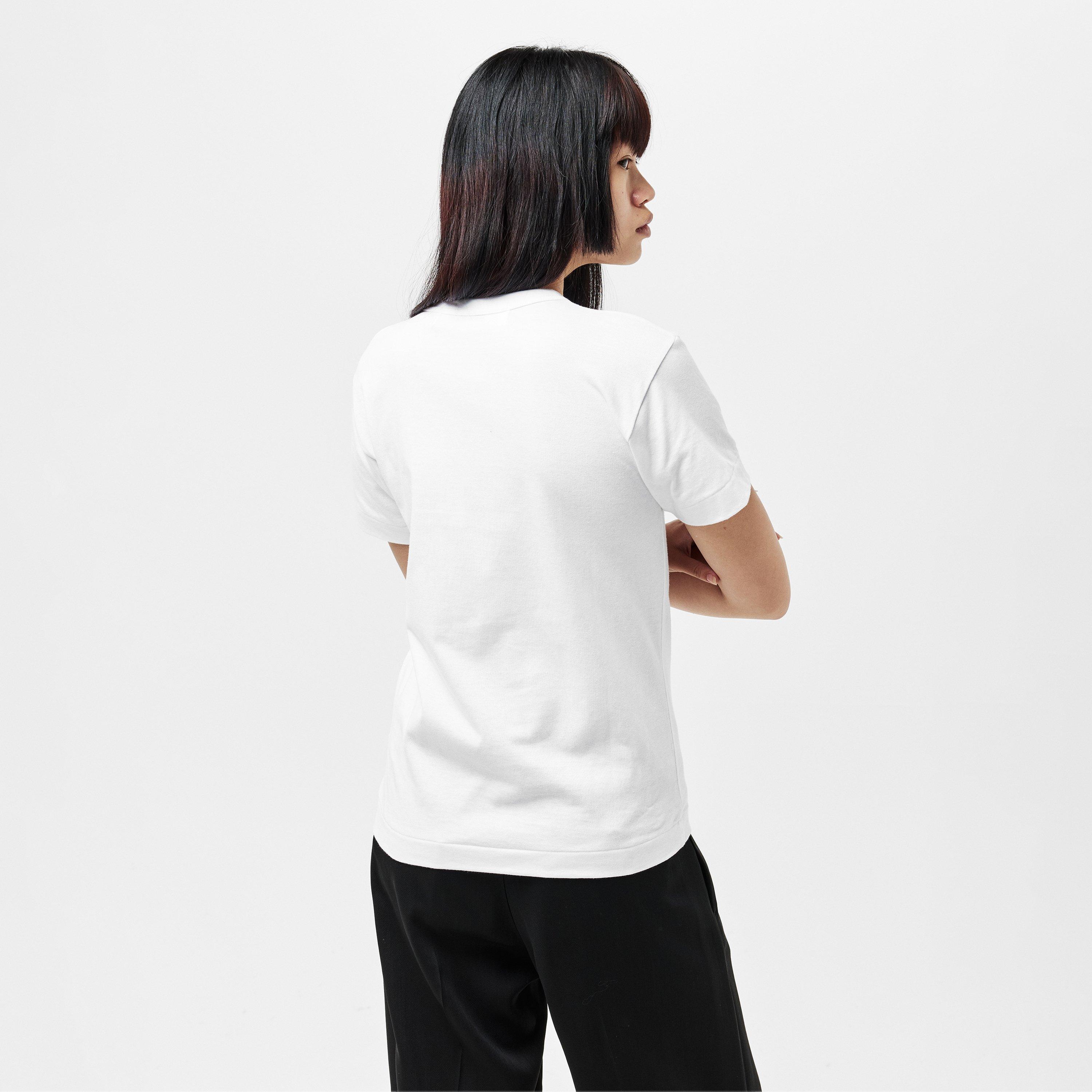 Wht/Red - Comme des Garcons PLAY - Women's Comme des Garçons PLAY Regular Fit T-Shirt - 4