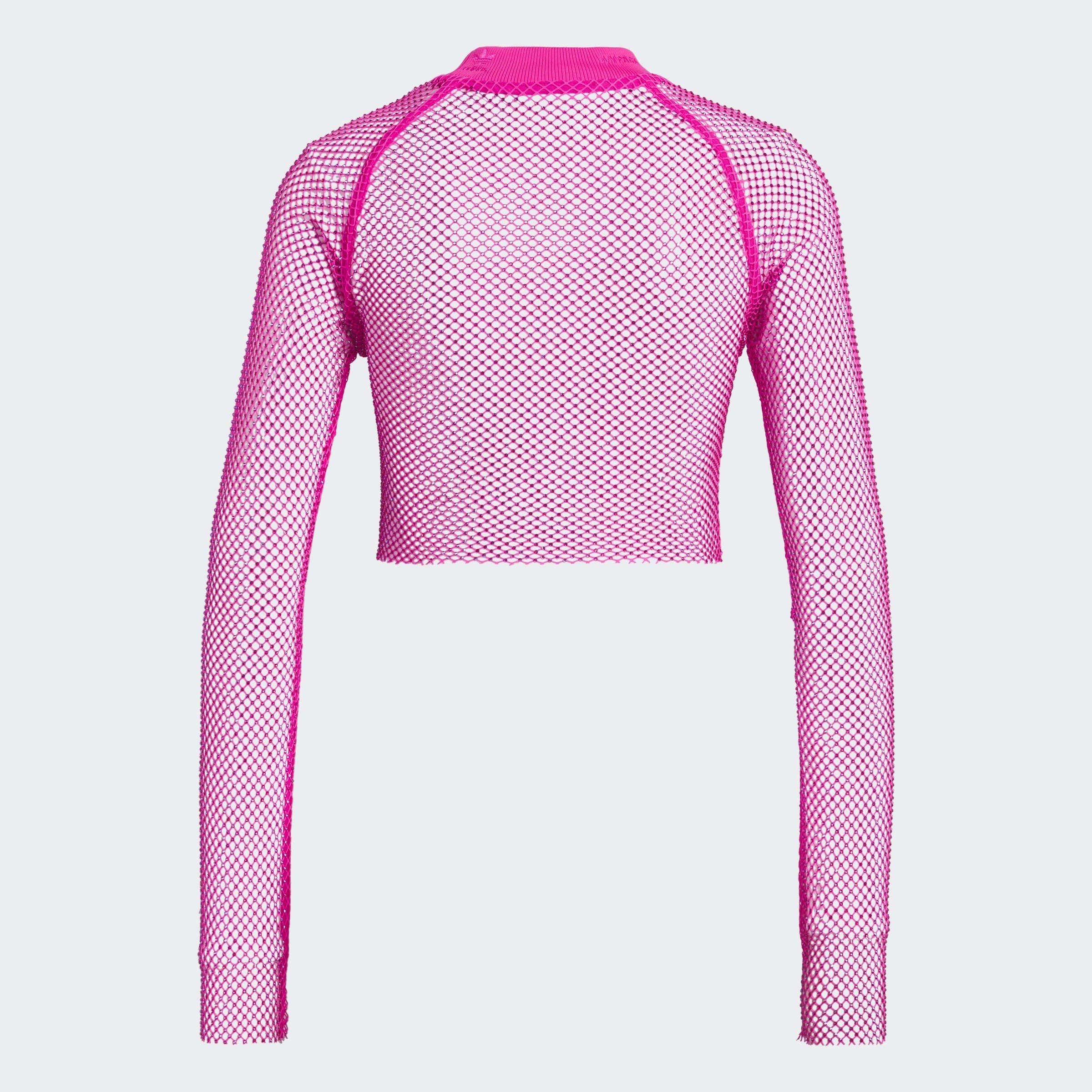 Pink - adidas - Crystal Mesh Cover-Up Long-sleeve Top Womens - 2