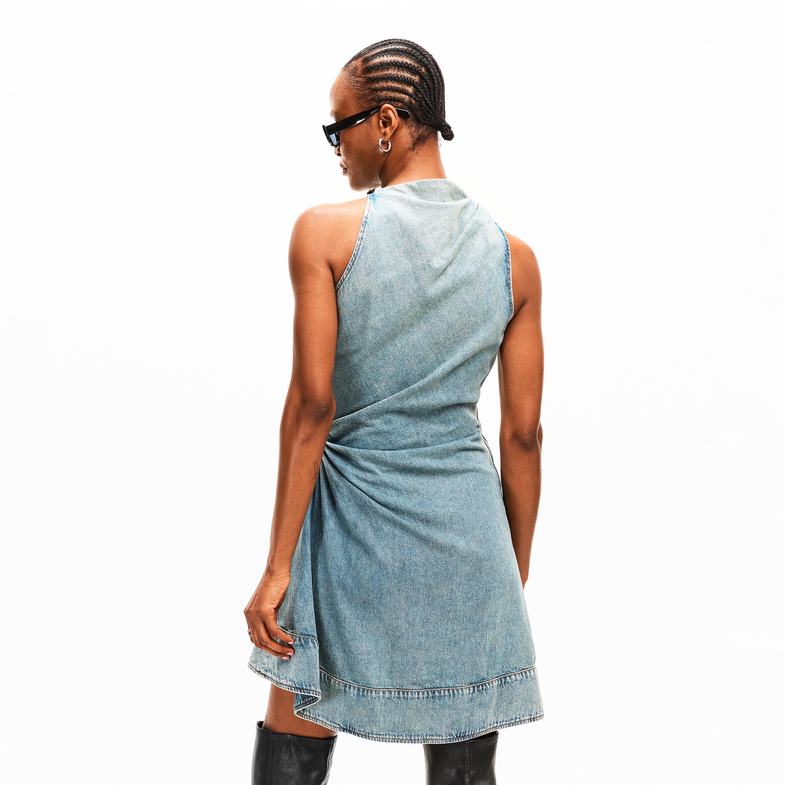 Light Blue - Alexander McQueen - Women's Alex Denim Mini Dress - 4