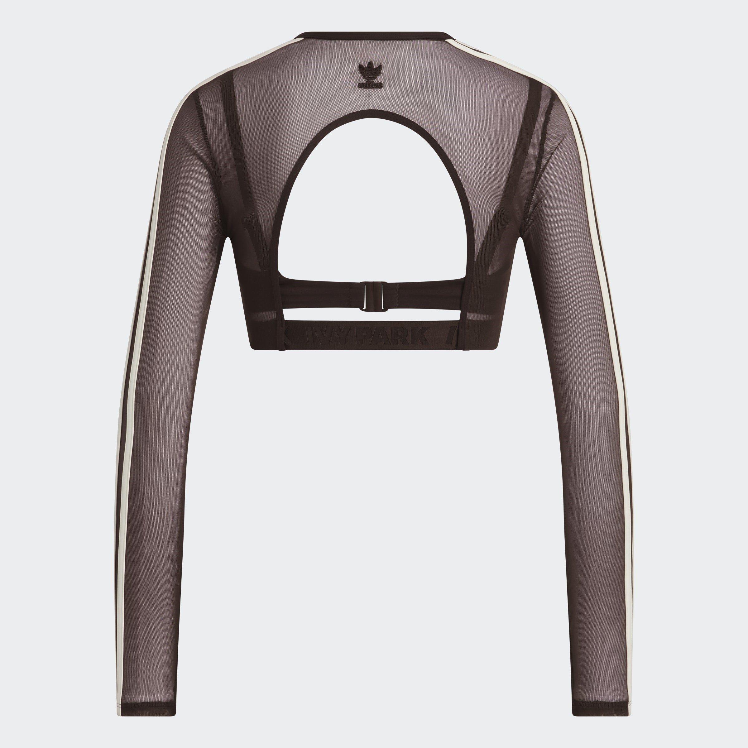 Brown - adidas Originals - Women's Long-Sleeve Crop Top - 2