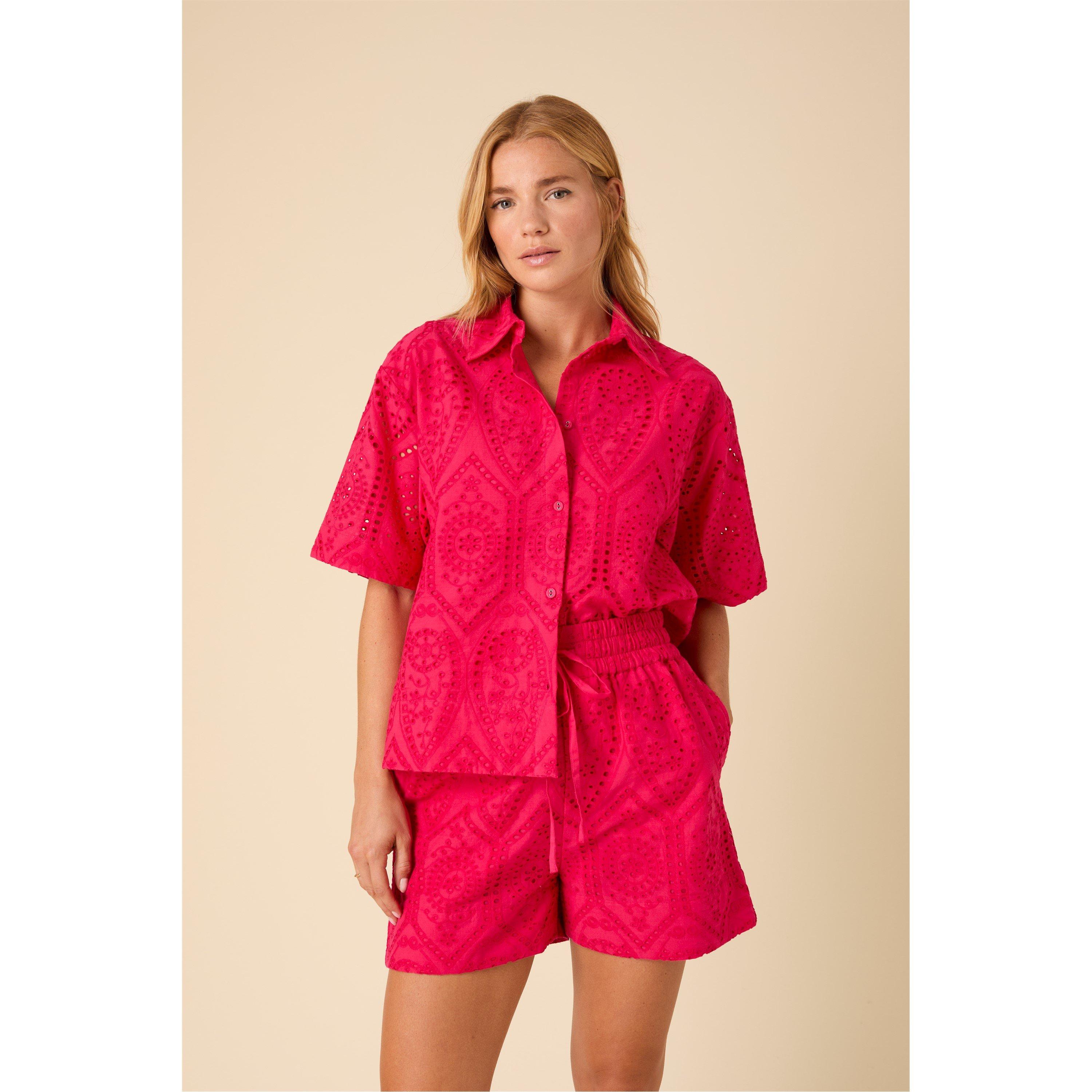 Pink - Nobodys Child - Women's Bennie Short-Sleeve Plain Shirt - 2