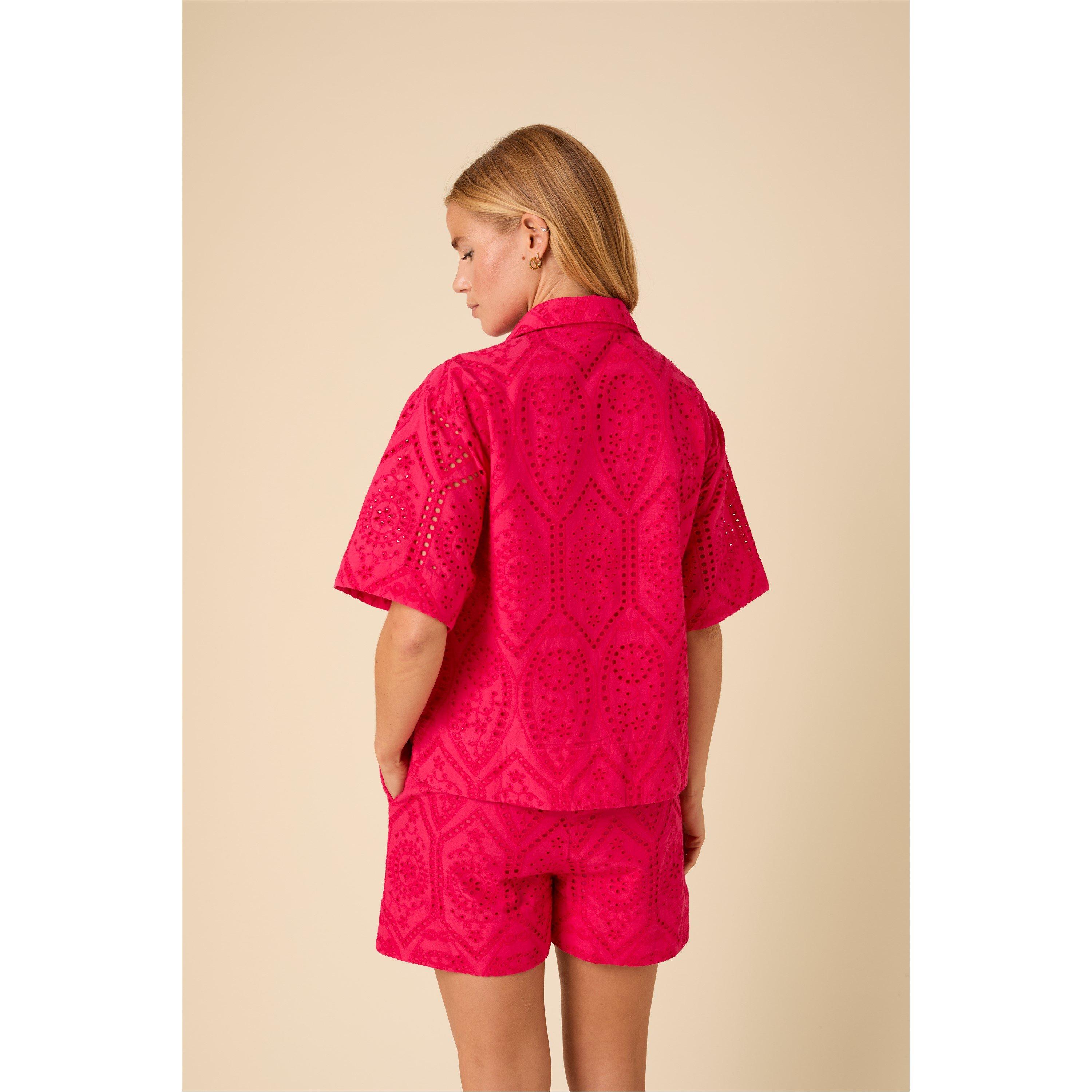 Pink - Nobodys Child - Women's Bennie Short-Sleeve Plain Shirt - 4