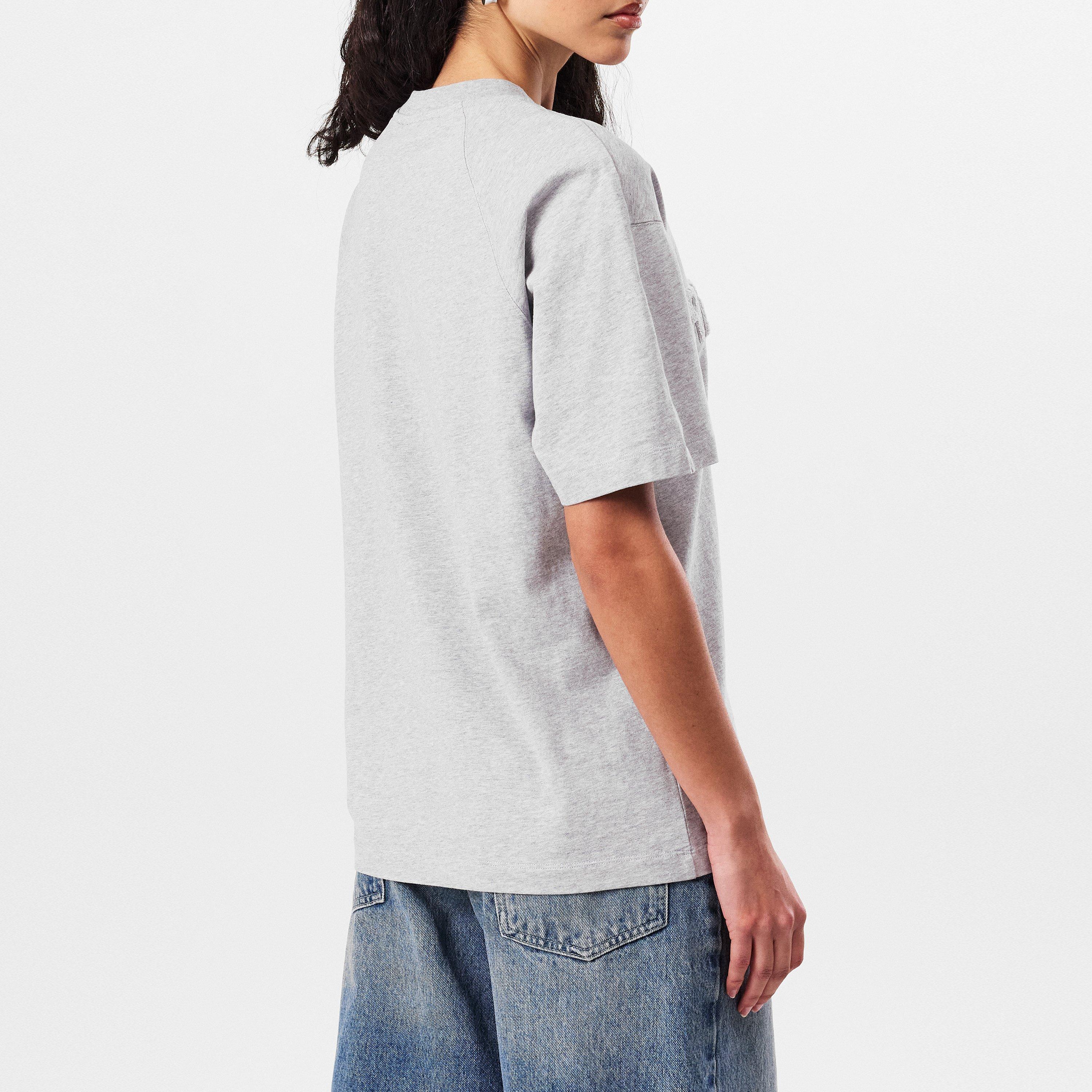 Grey Marl - Represent - Women's Rep Boyfriend T-Shirt, Tonal Embroidered Logo - 4