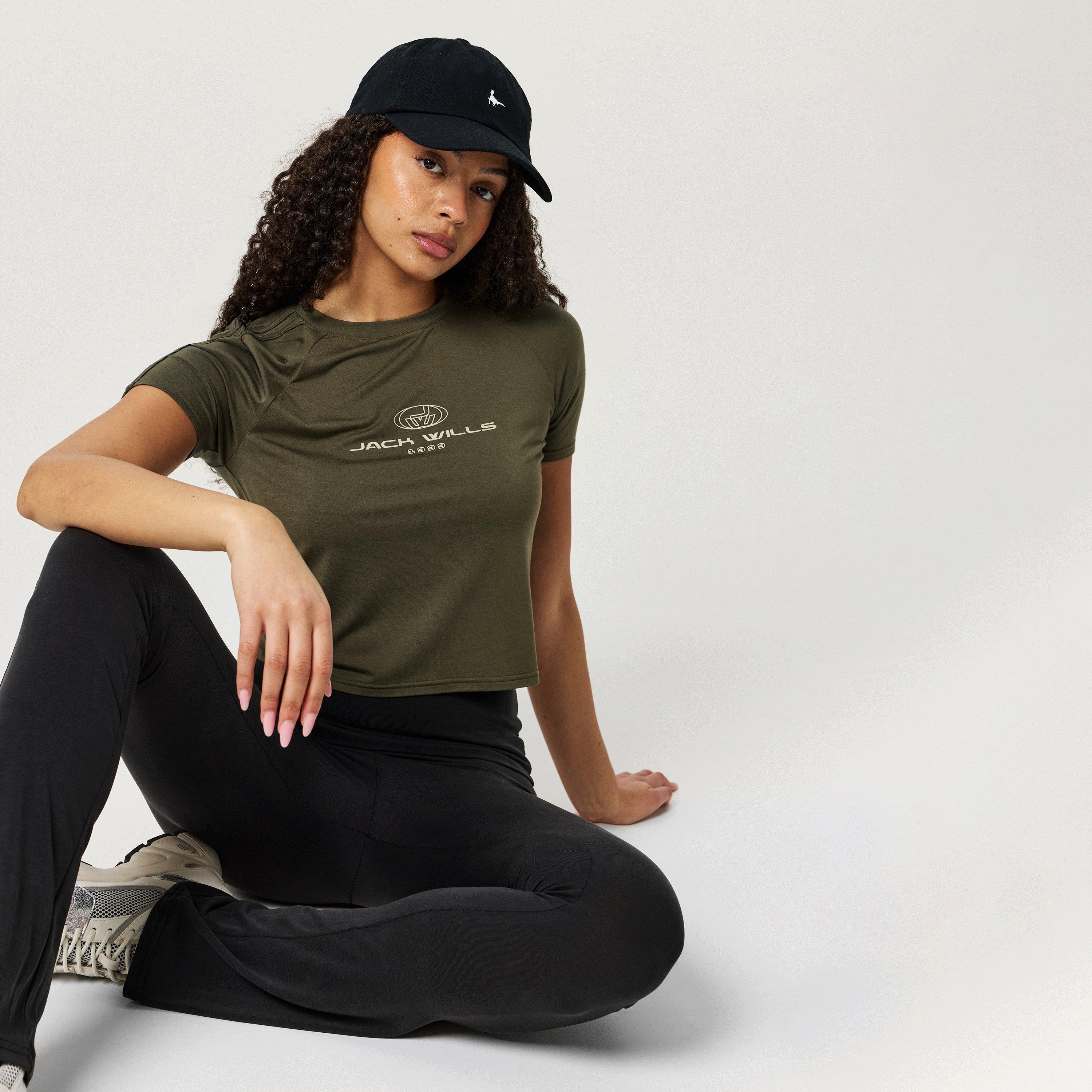 Khaki - Jack Wills - JW Branded Ringer Slim Fit T-Shirt - 3